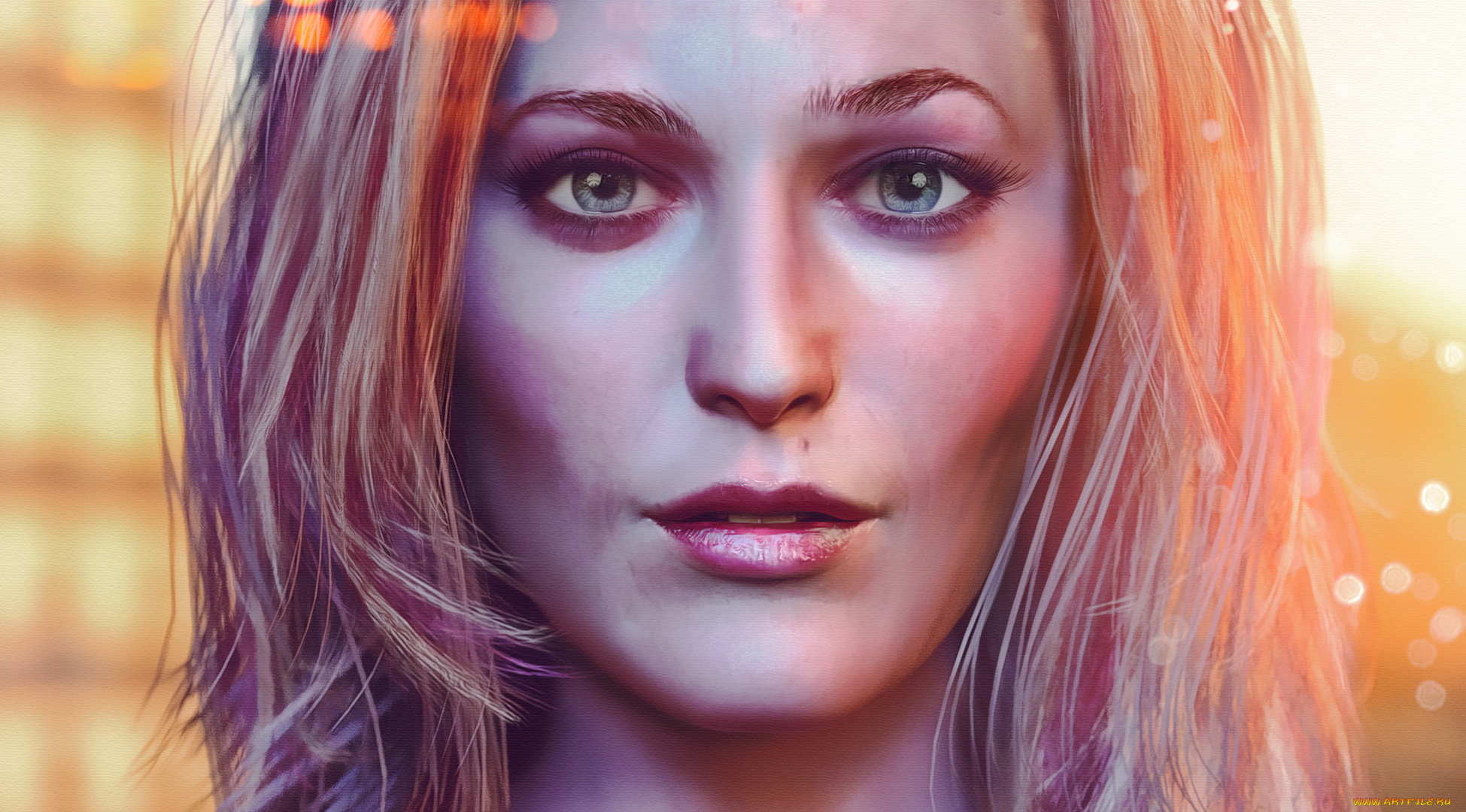 рисованное, люди, девушка, лицо, губы, глаза