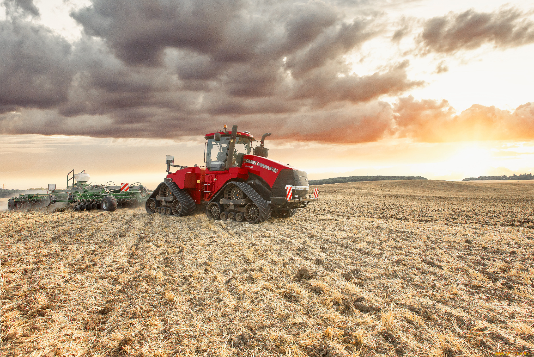 техника, тракторы, на, гусенецах, трактор, гусеничный, тяжелый