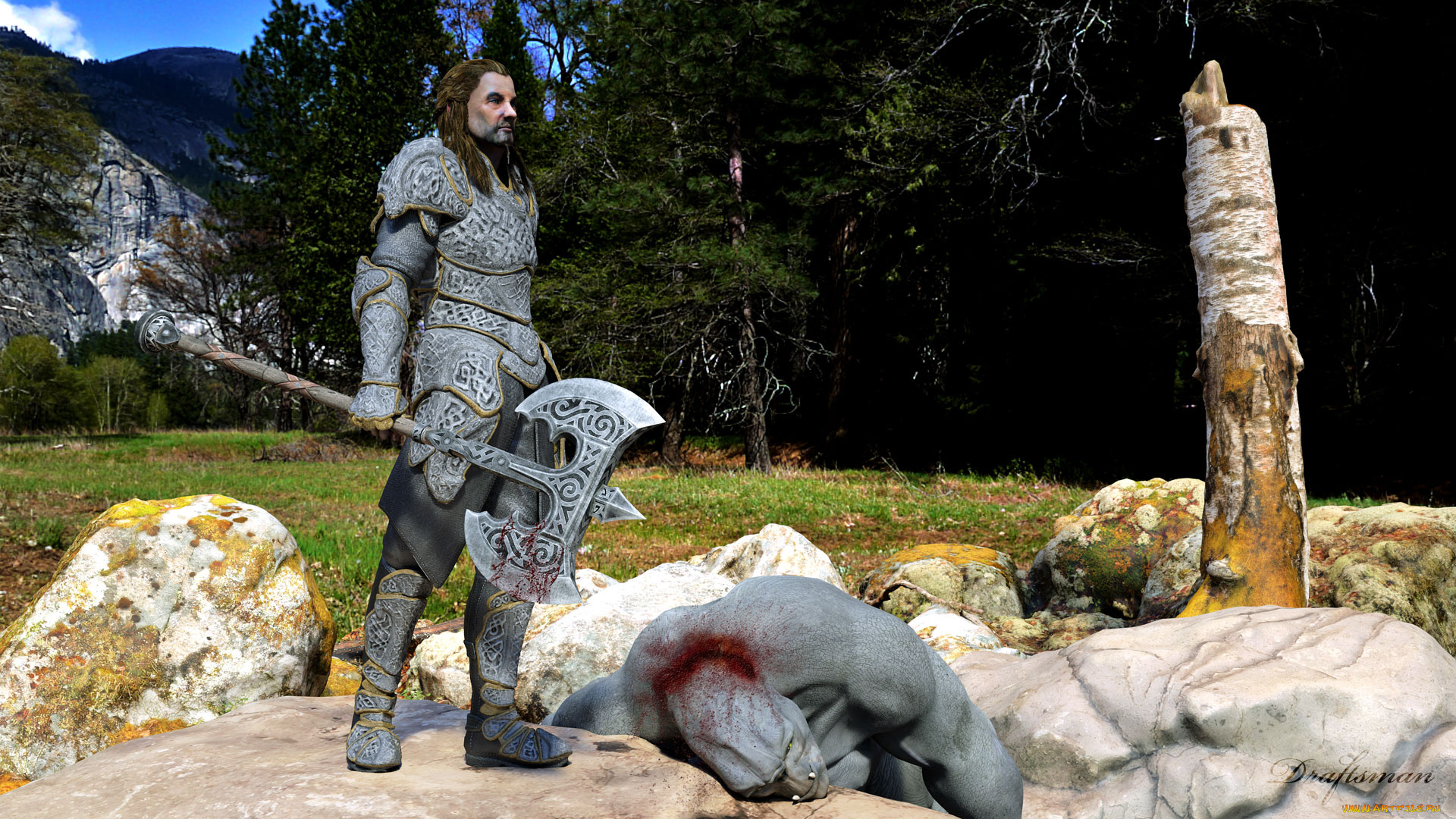 3д, графика, фантазия, , fantasy, воин