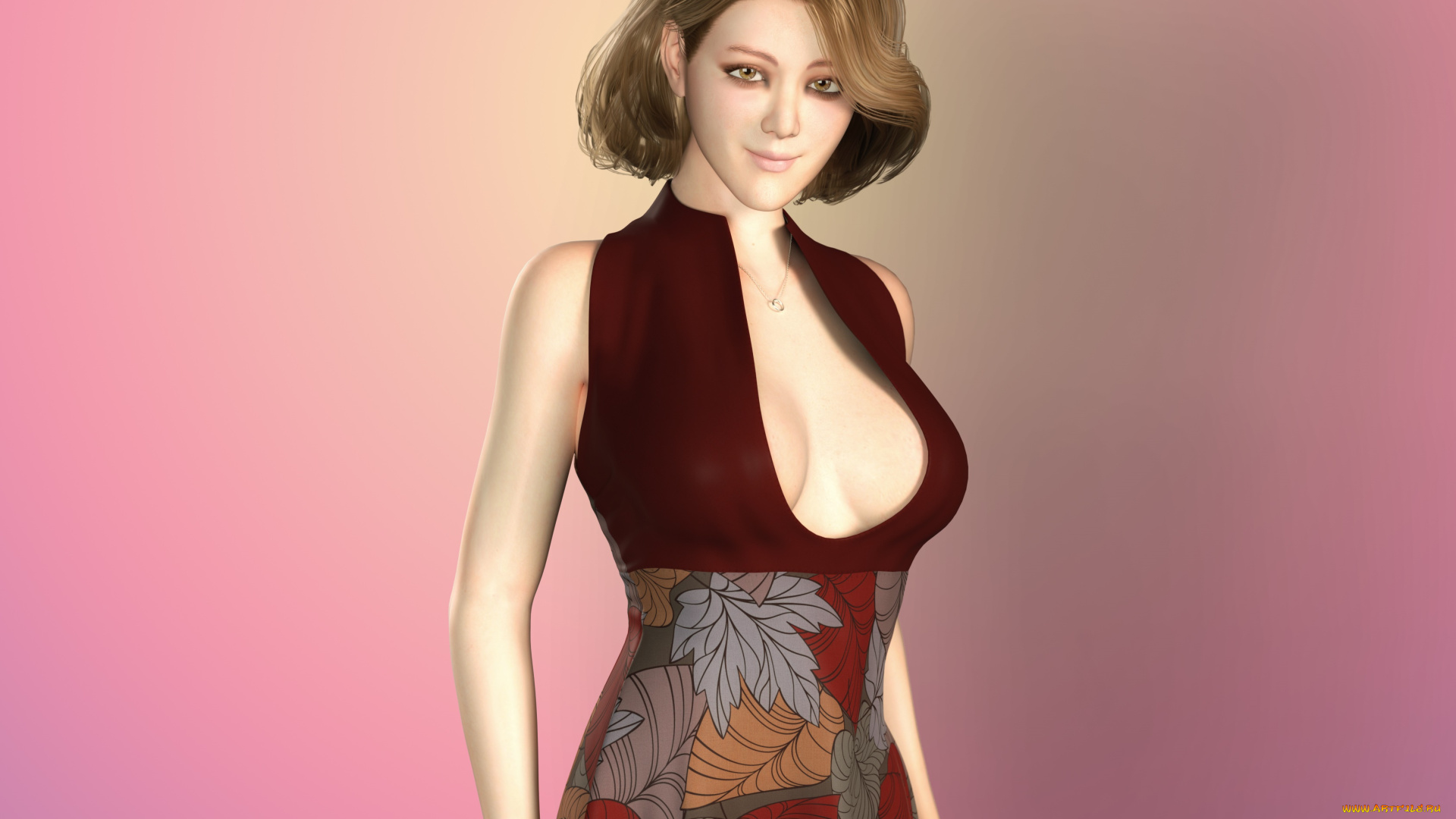 3д, графика, люди, , people, девушка, взгляд, фон