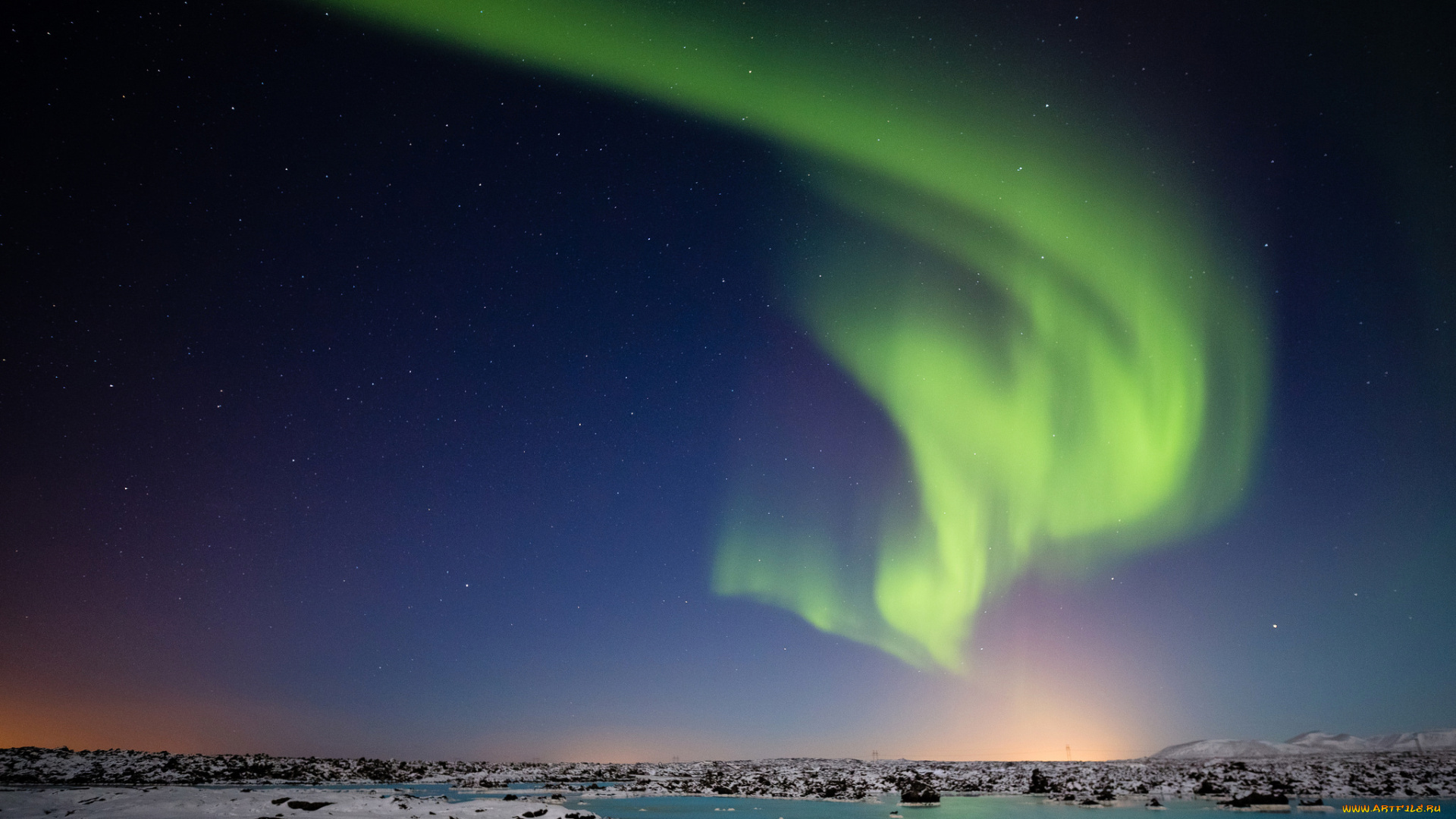 природа, северное, сияние, северное, сияние, звезды, небо, ночь, зима, снег, камни, берег, море