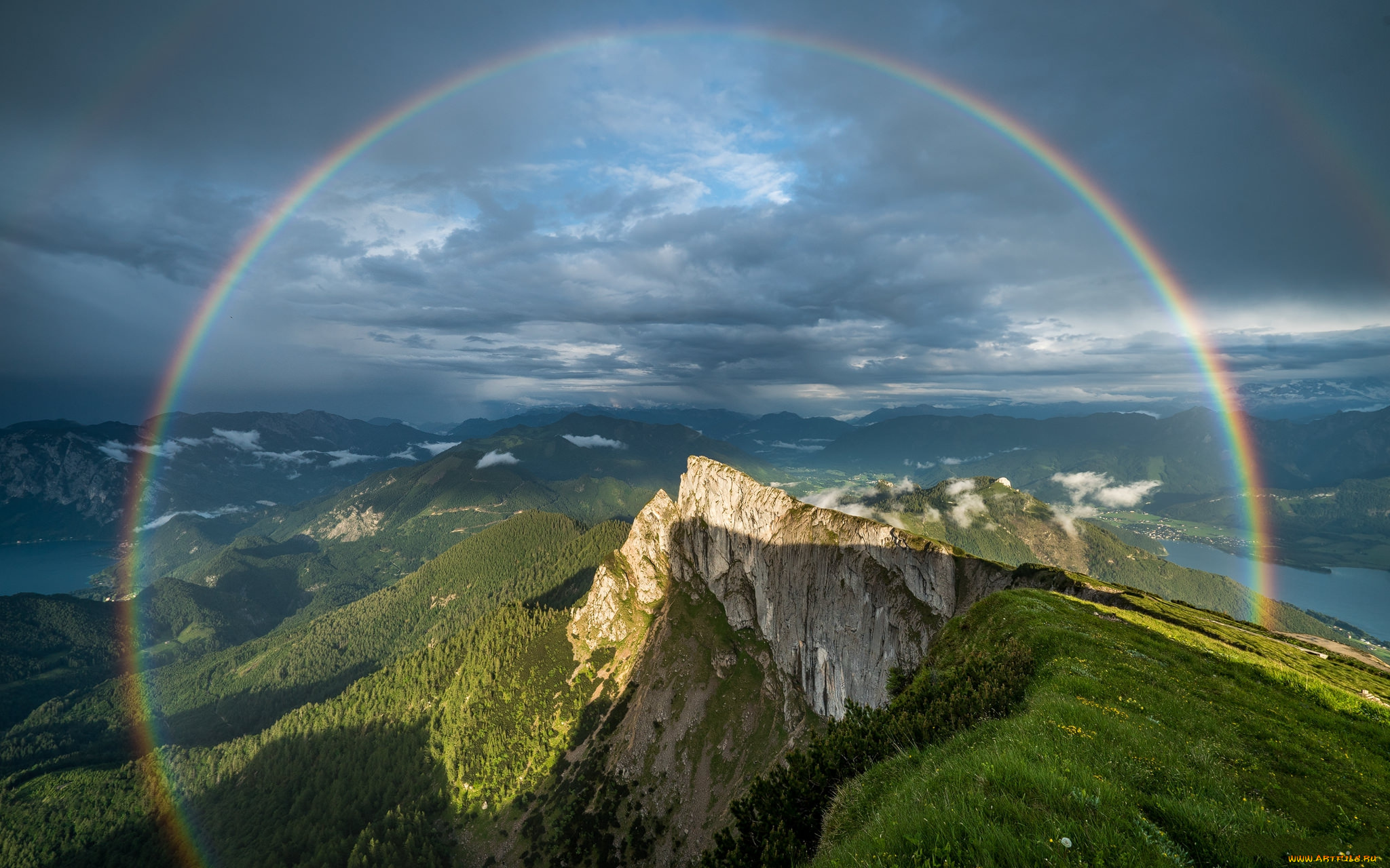 природа, радуга, скалы