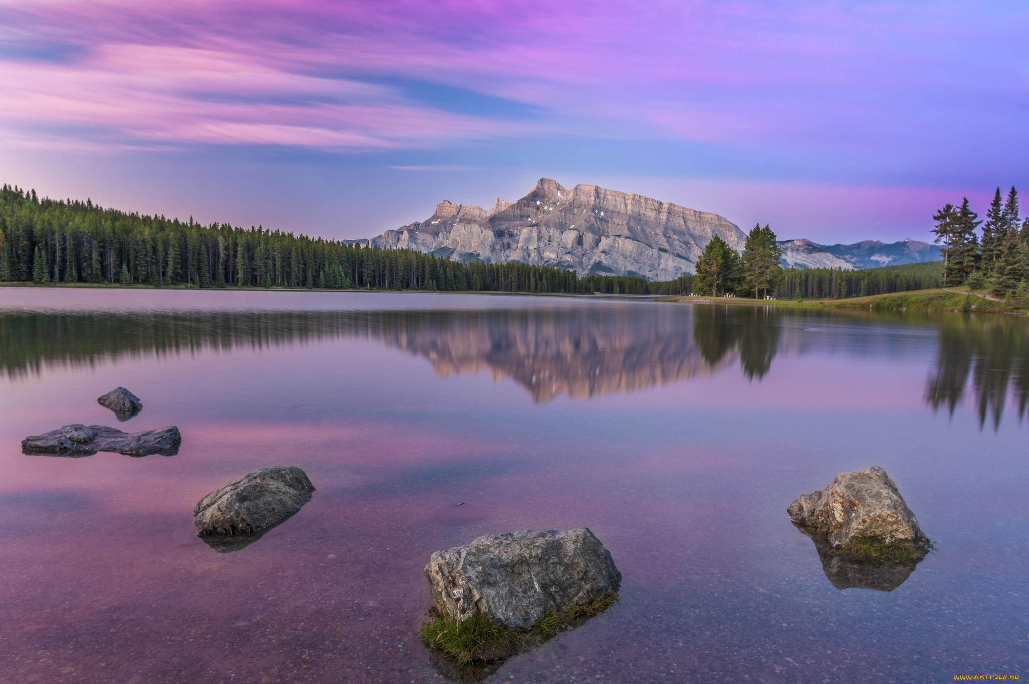 природа, реки, озера, гора, берег, деревья, лес, горы, озеро