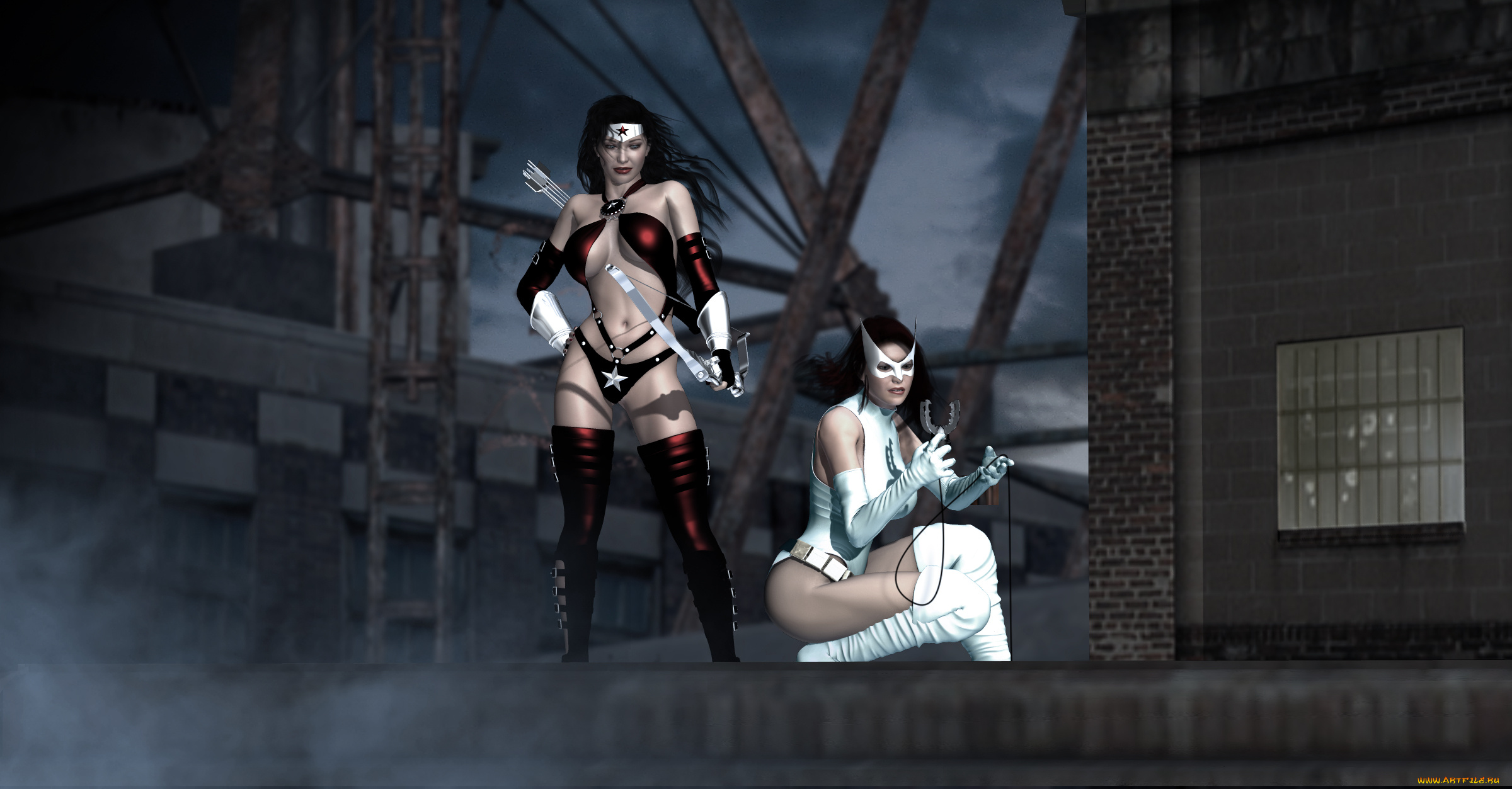 3д, графика, фантазия, , fantasy, фон, взгляд, девушки, оружие