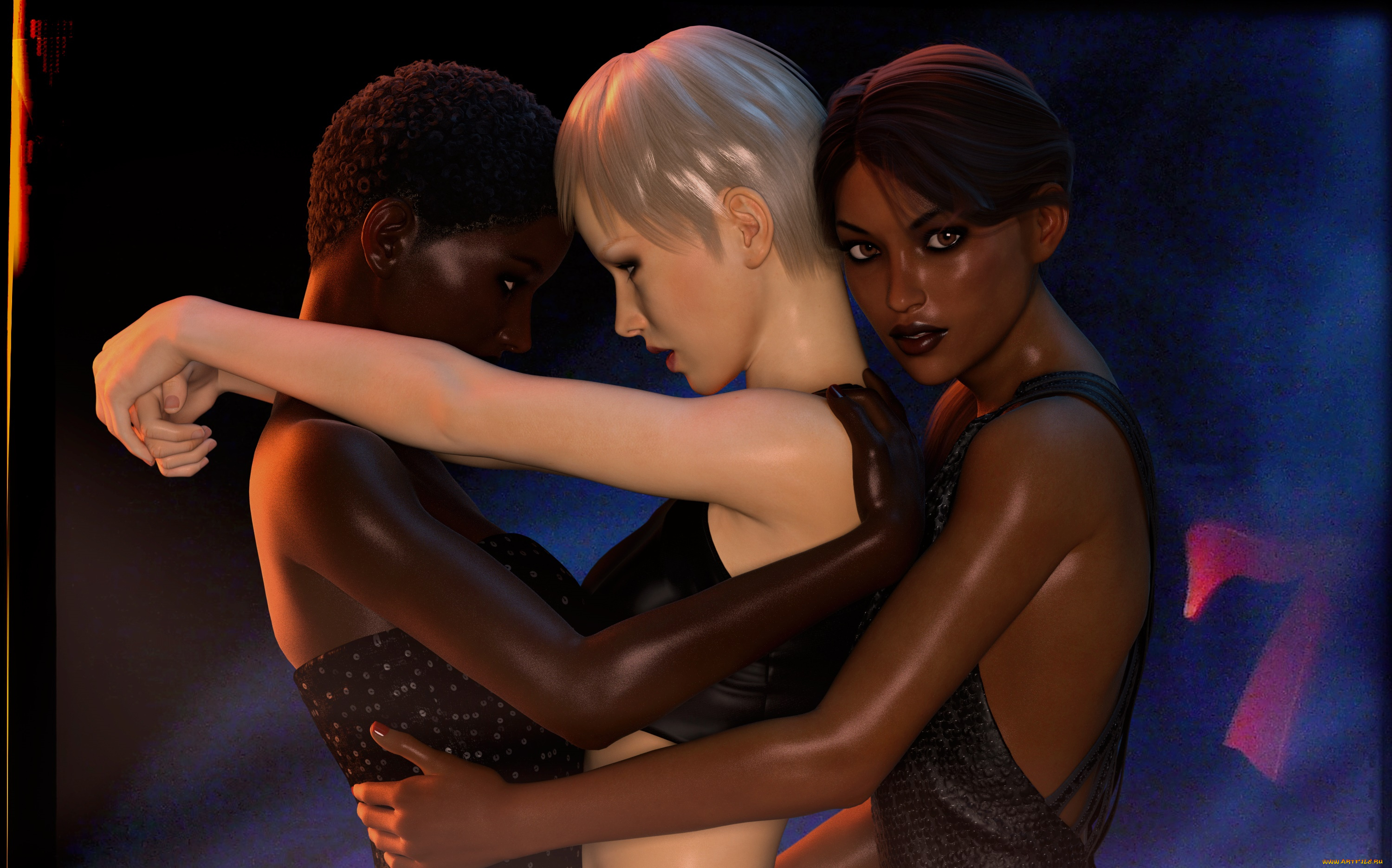 3д, графика, люди, , people, фон, взгляд, девушки