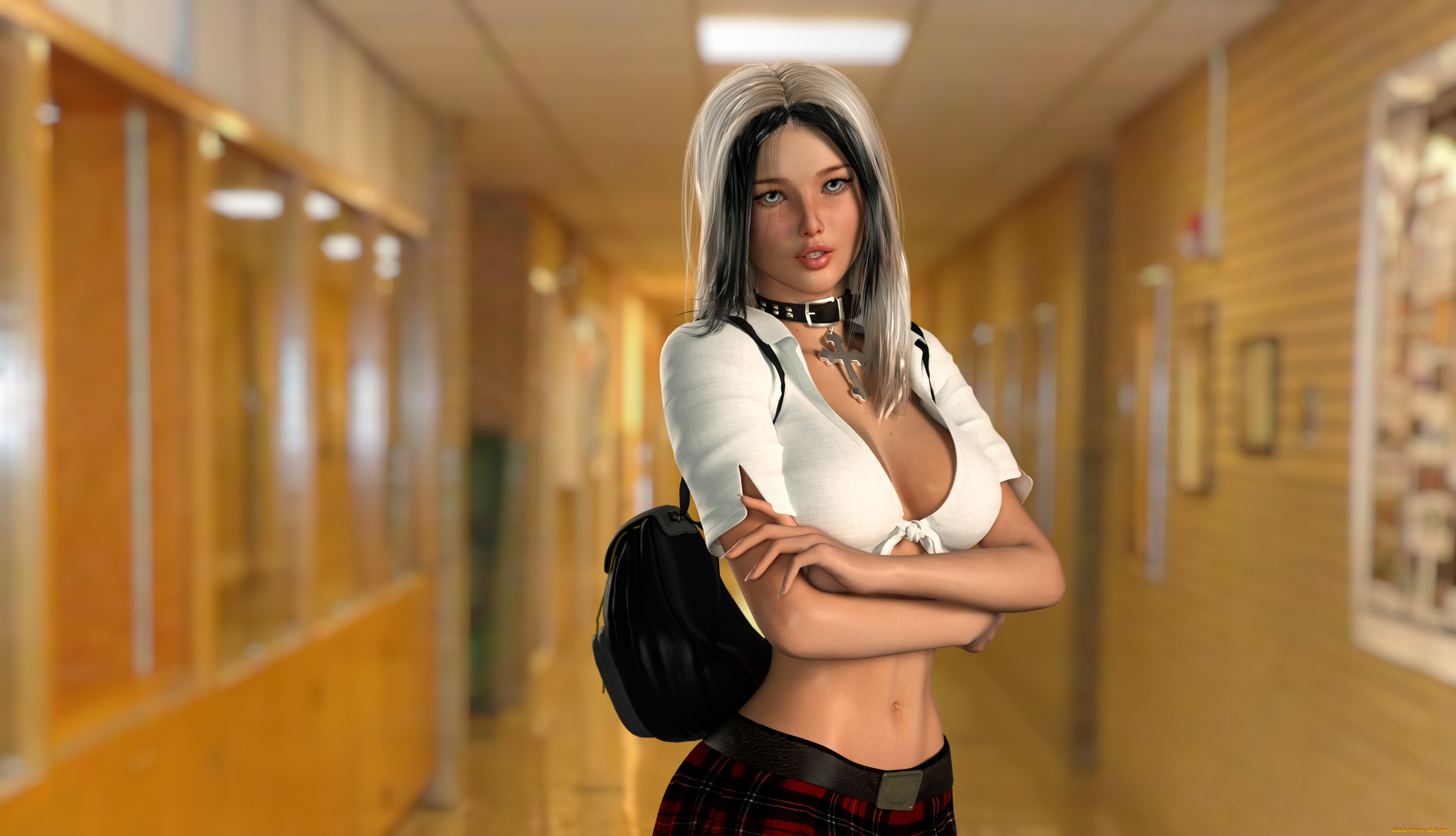 3д, графика, люди, , people, девушка, взгляд, фон