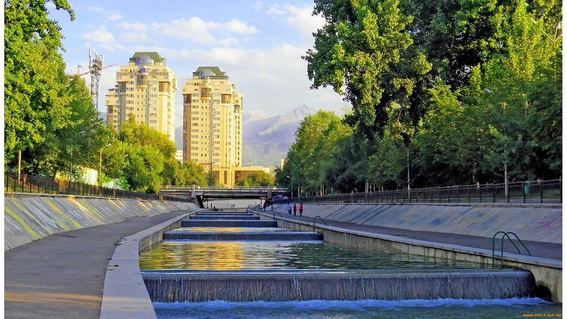 города, -, другое, вода, дом, дерево