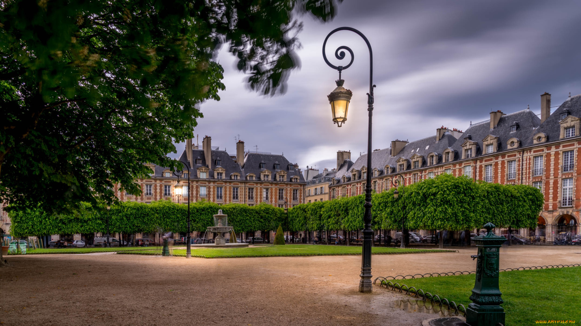 города, париж, , франция, площадь, paris, фонтан, париж, фонарь, france, вогезов, здания, place, des, vosges