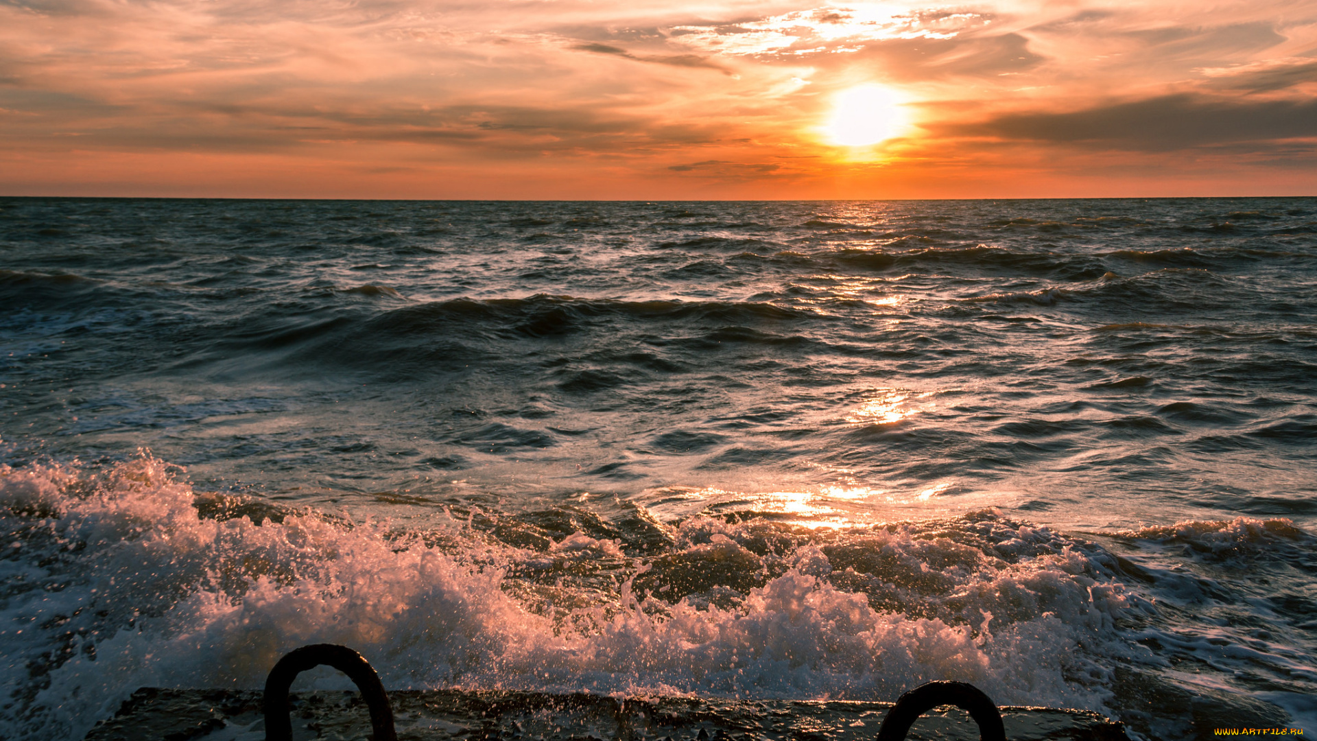 природа, водопады, рассвет