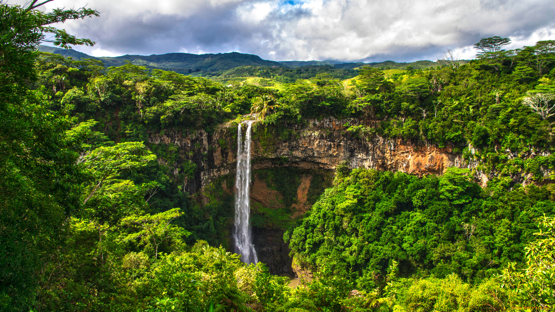 природа, водопады, водопад, река, лес