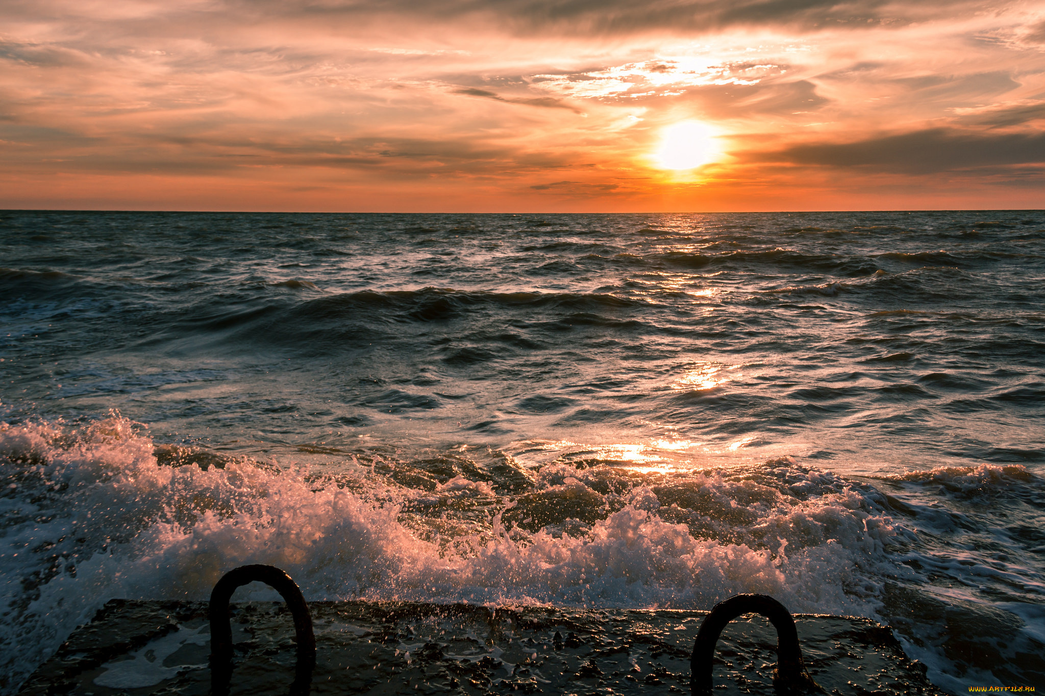 природа, водопады, рассвет