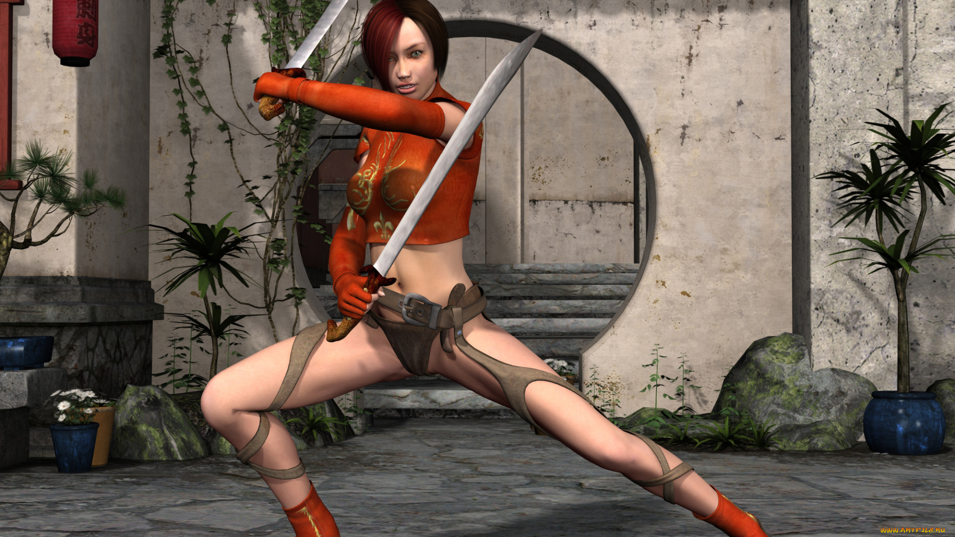 3д, графика, фантазия, , fantasy, фон, девушка, взгляд