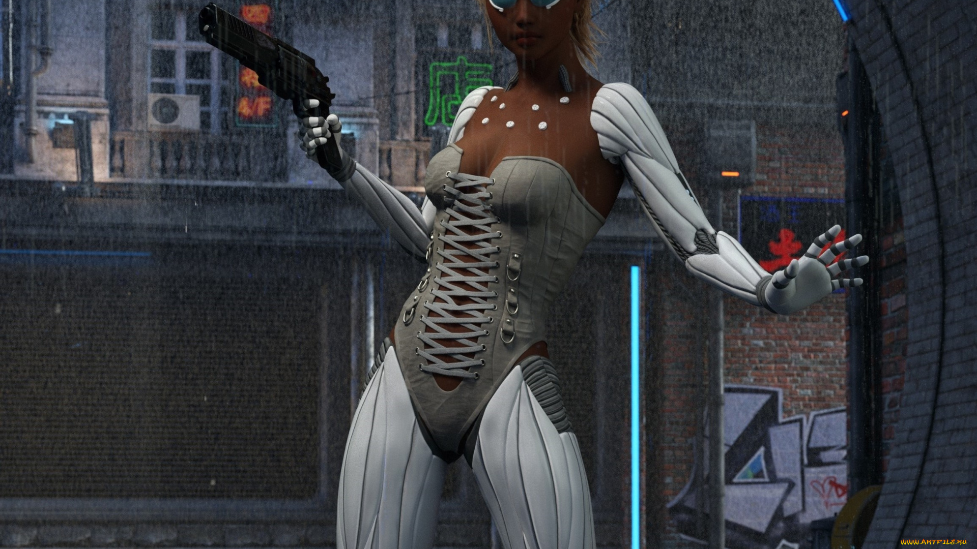 3д, графика, фантазия, , fantasy, фон, взгляд, девушка