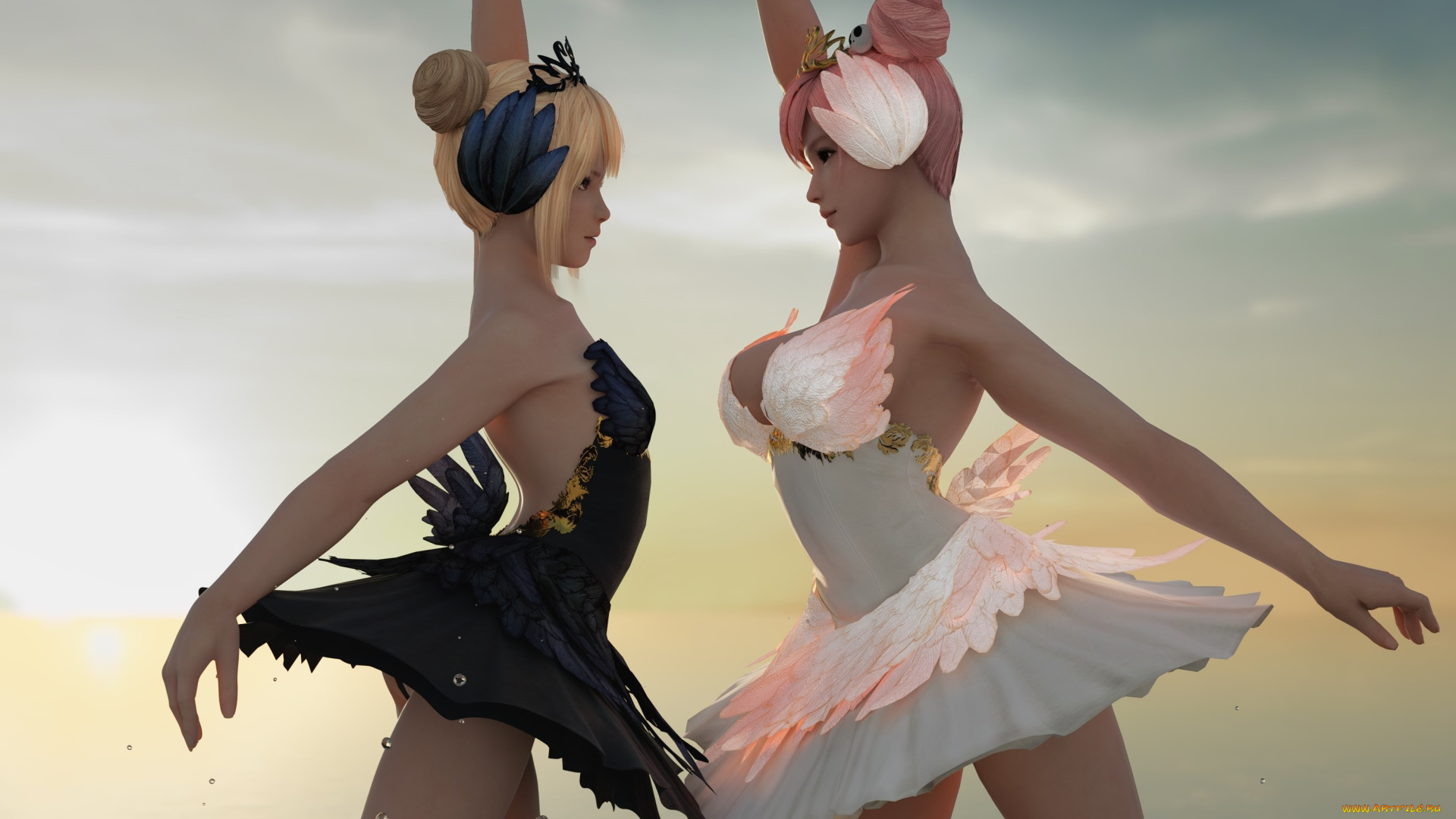 3д, графика, люди, , people, взгляд, девушки, фон