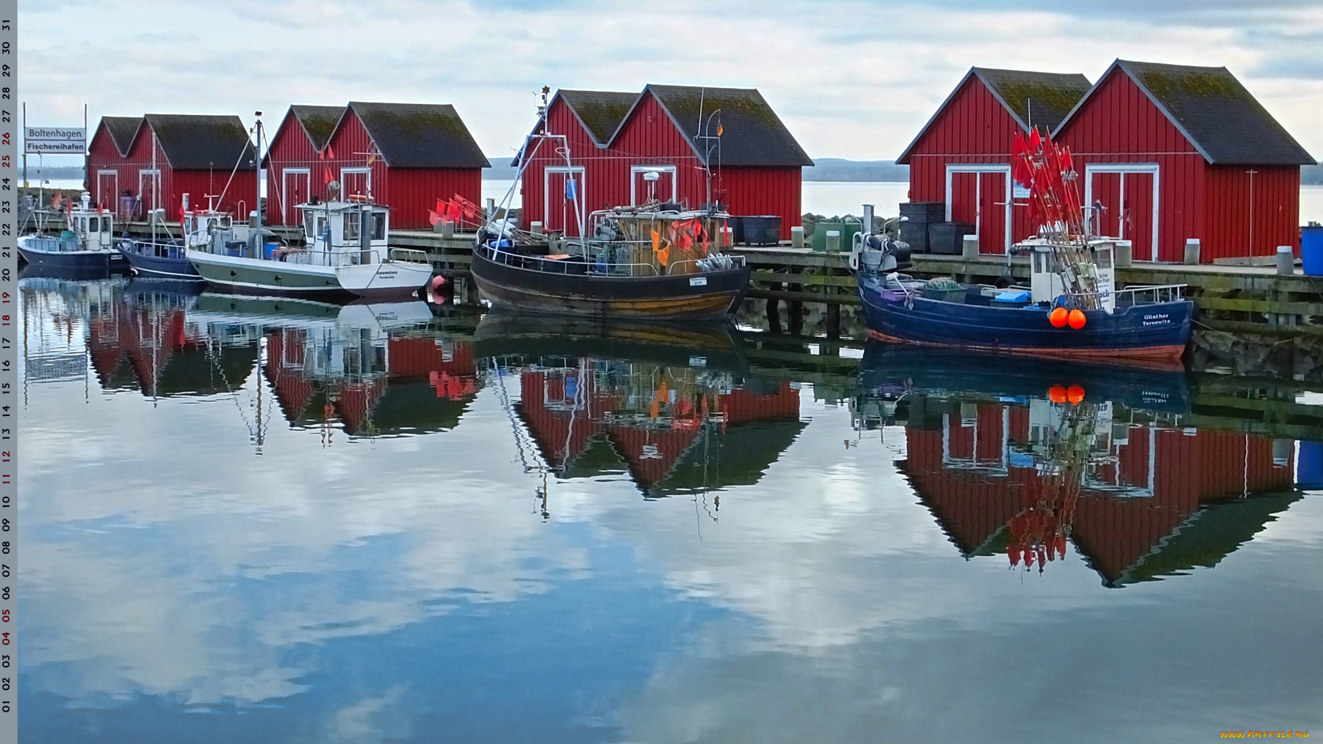 календари, техника, , корабли, водоем, катер, лодка, причал, постройка