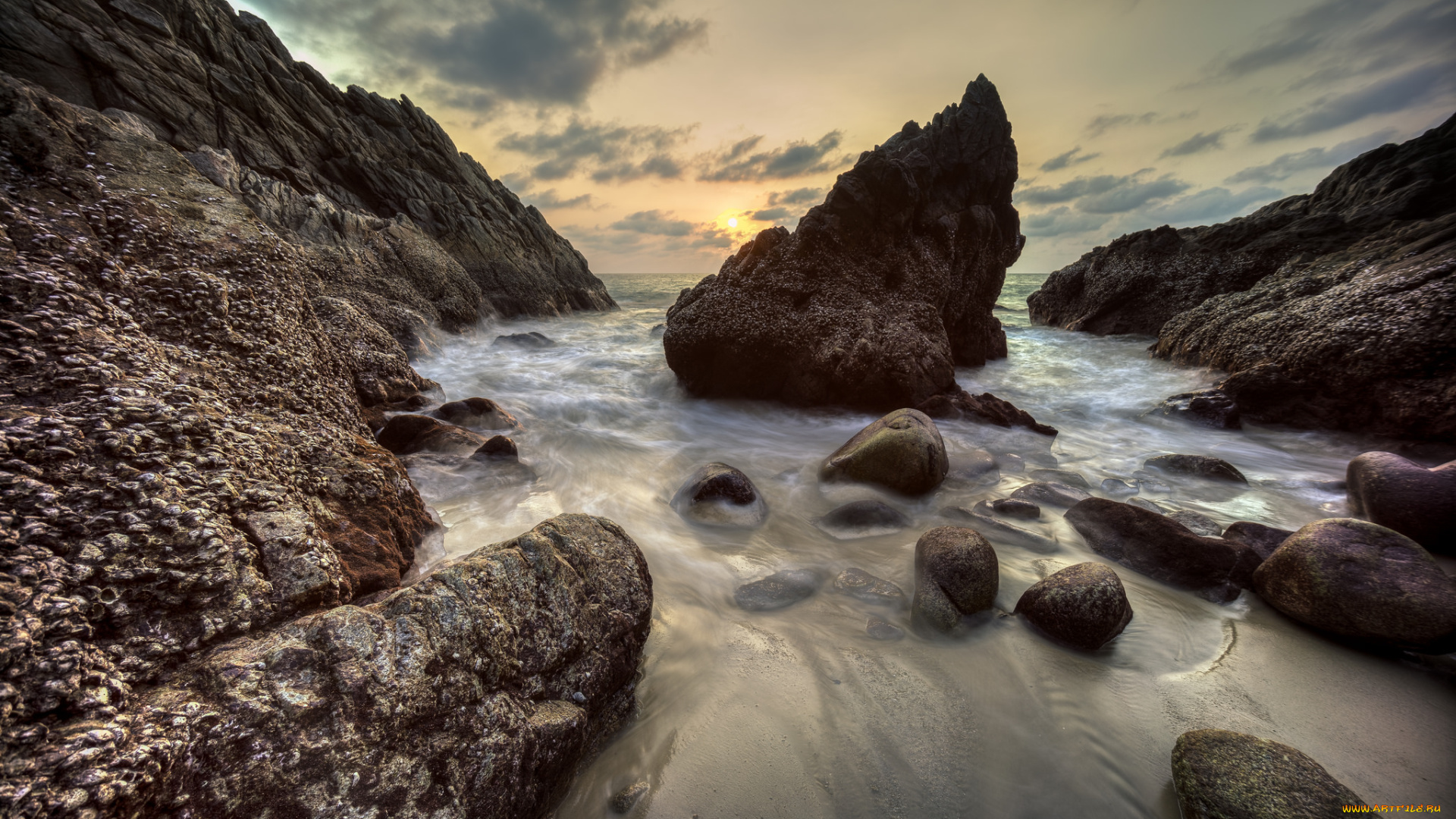 природа, побережье, простор