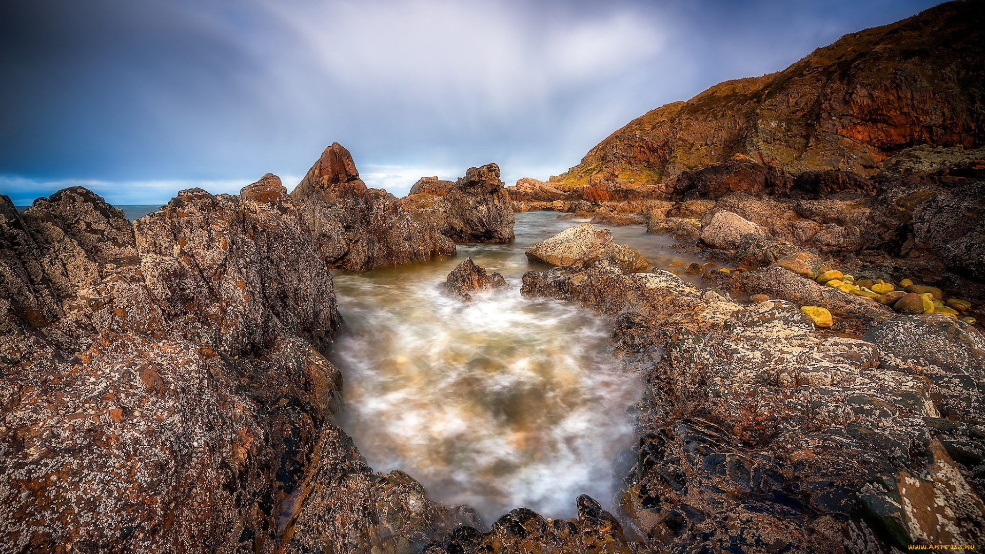 природа, побережье, простор