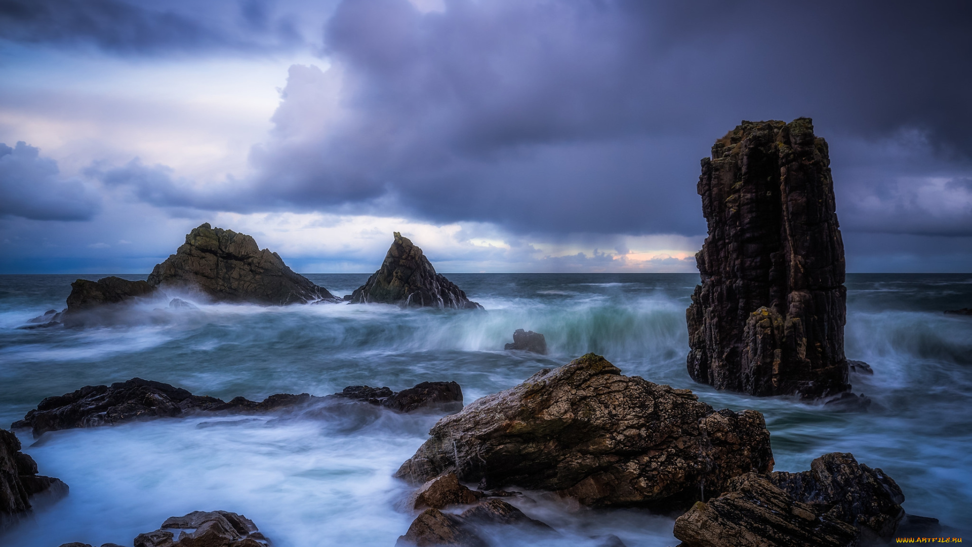 природа, побережье, простор