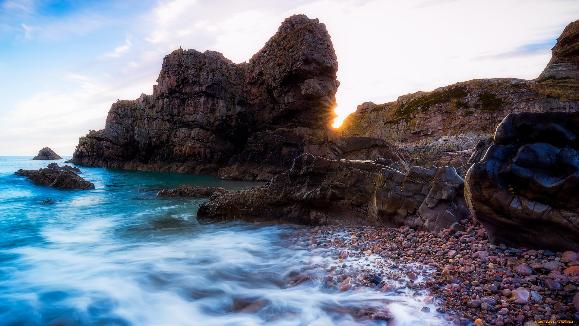 природа, побережье, простор