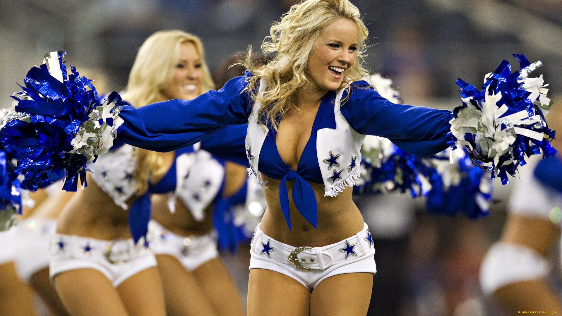 спорт, группы, поддержки, девушки, взгляд, фон