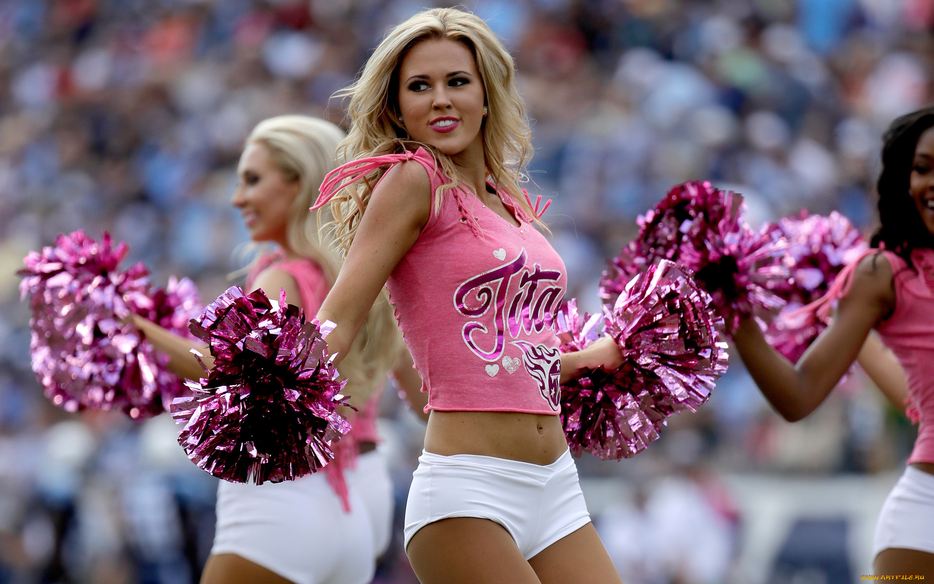 спорт, группы, поддержки, девушки, взгляд, фон