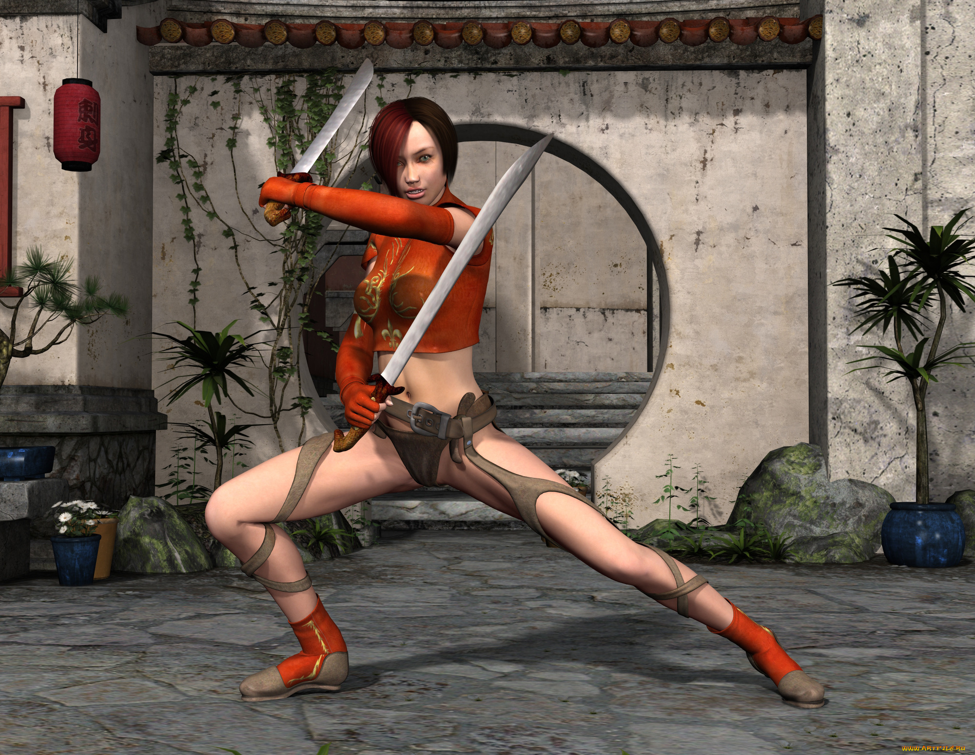 3д, графика, фантазия, , fantasy, фон, девушка, взгляд