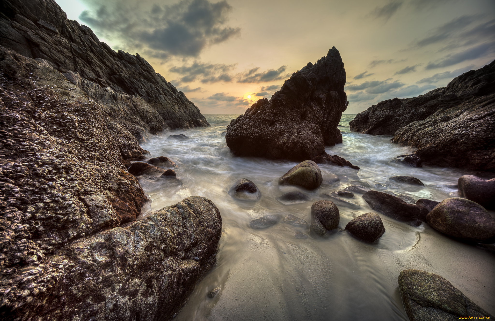 природа, побережье, простор