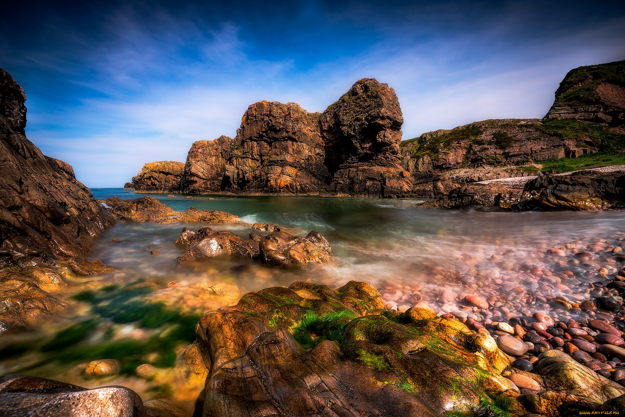 природа, побережье, простор