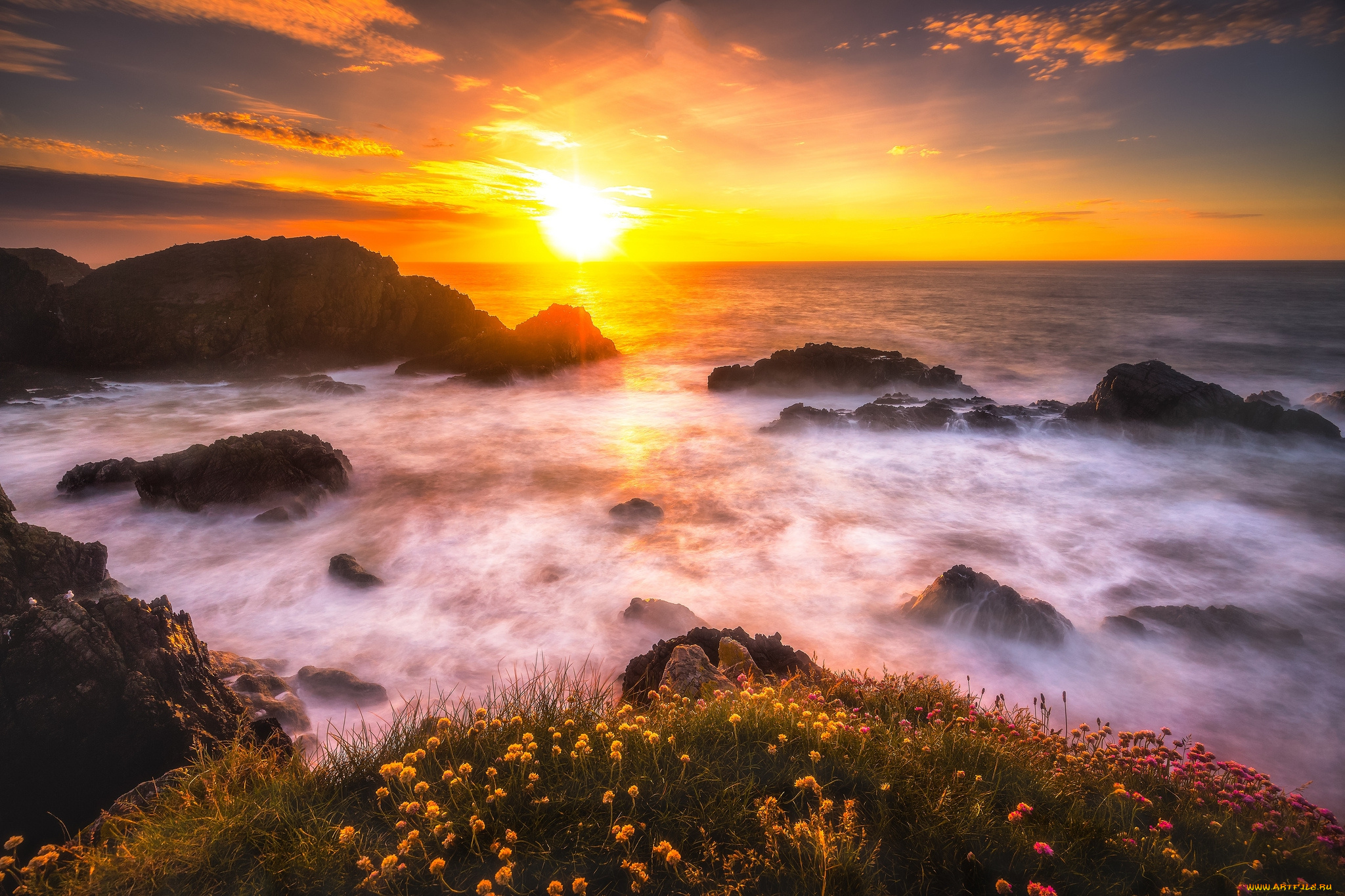 природа, побережье, простор