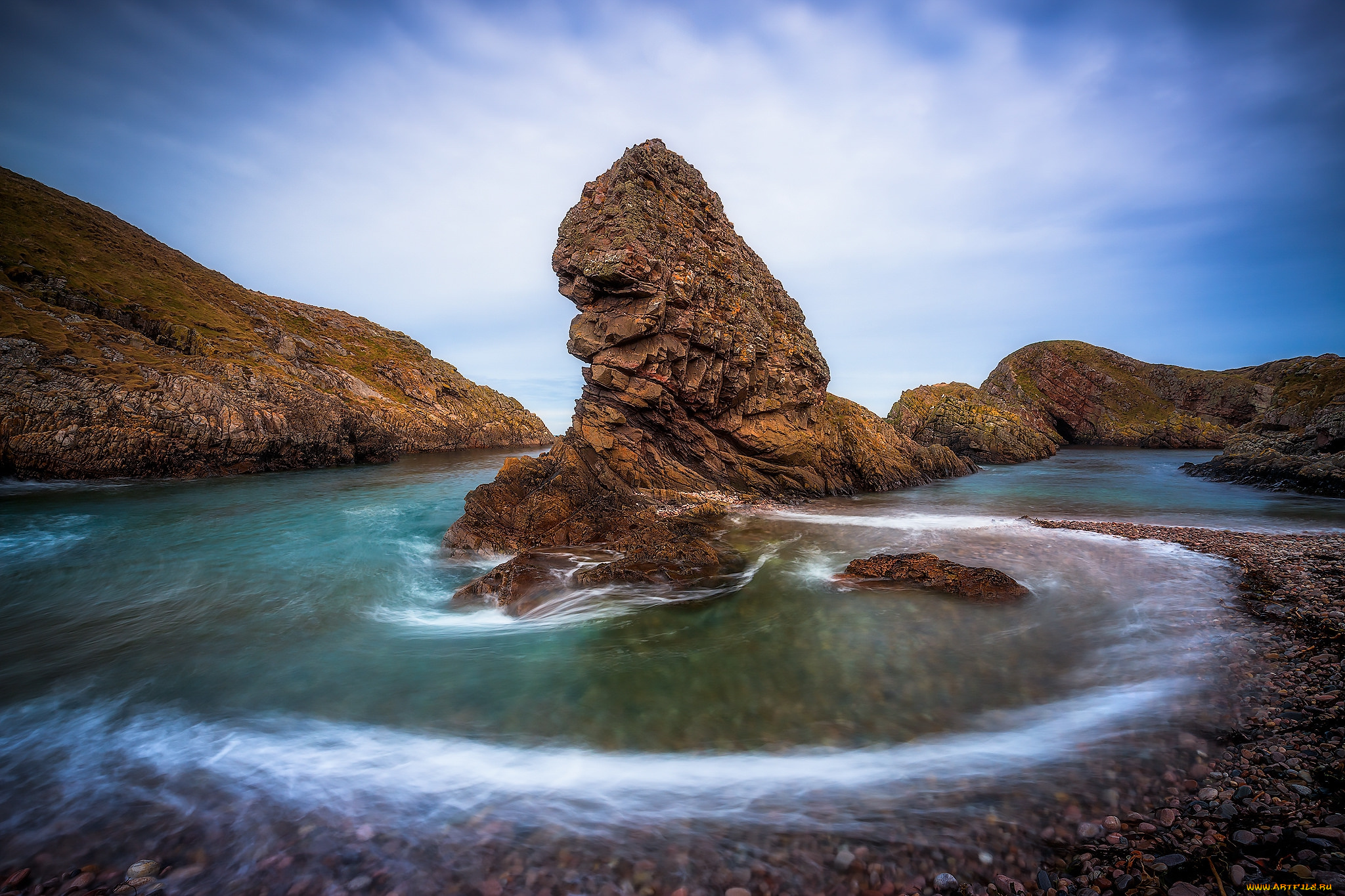 природа, побережье, простор