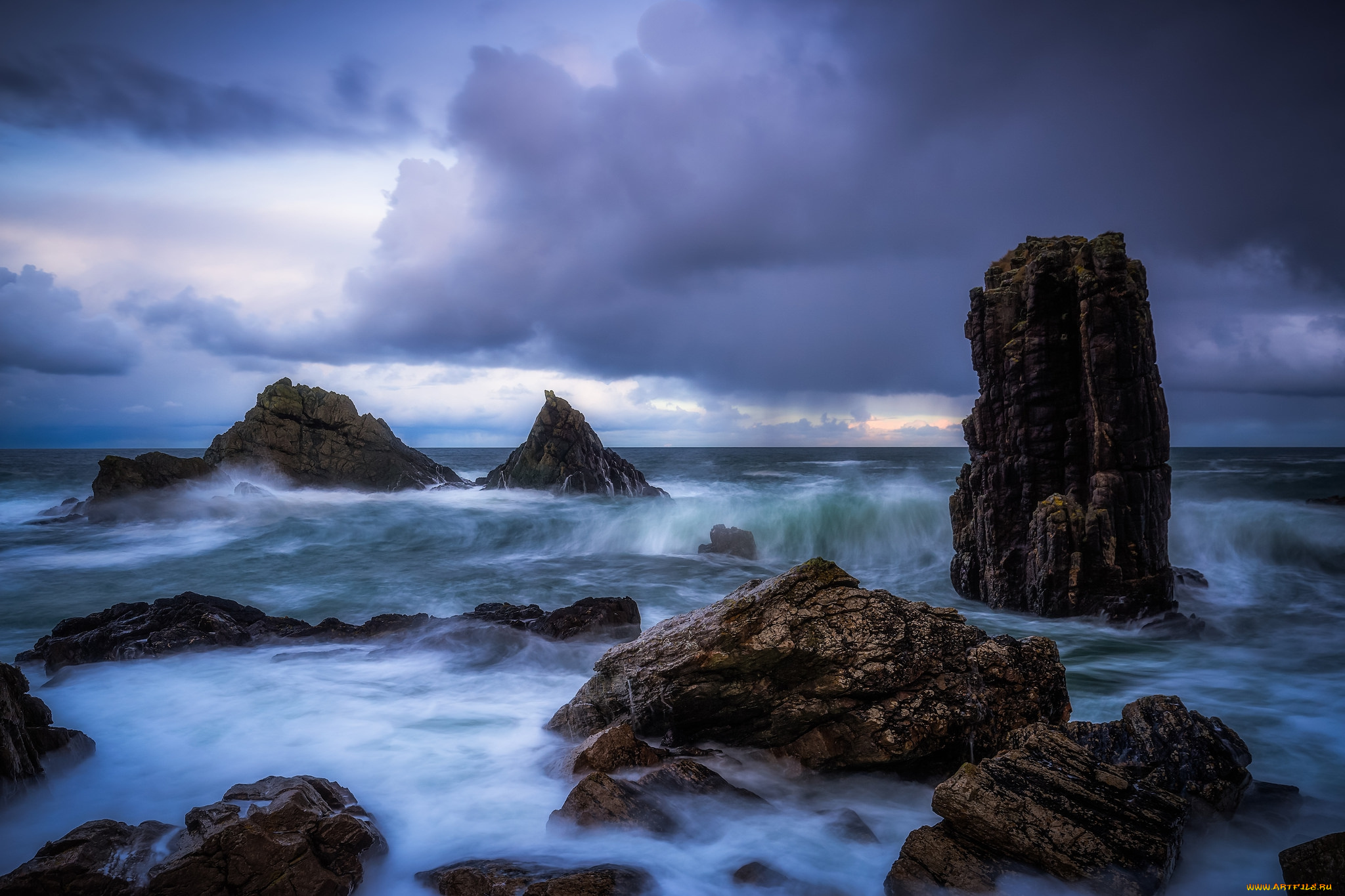 природа, побережье, простор