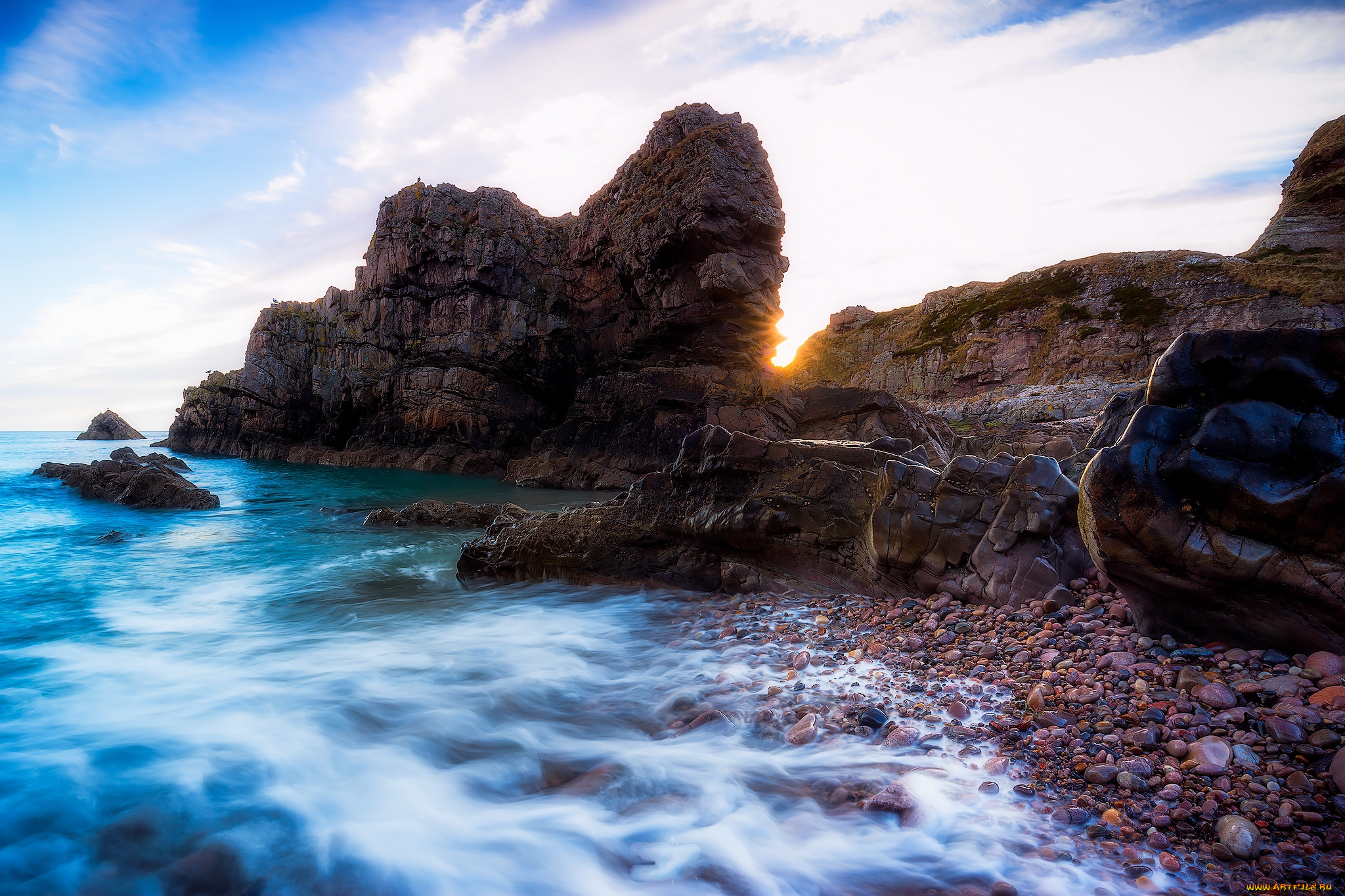 природа, побережье, простор