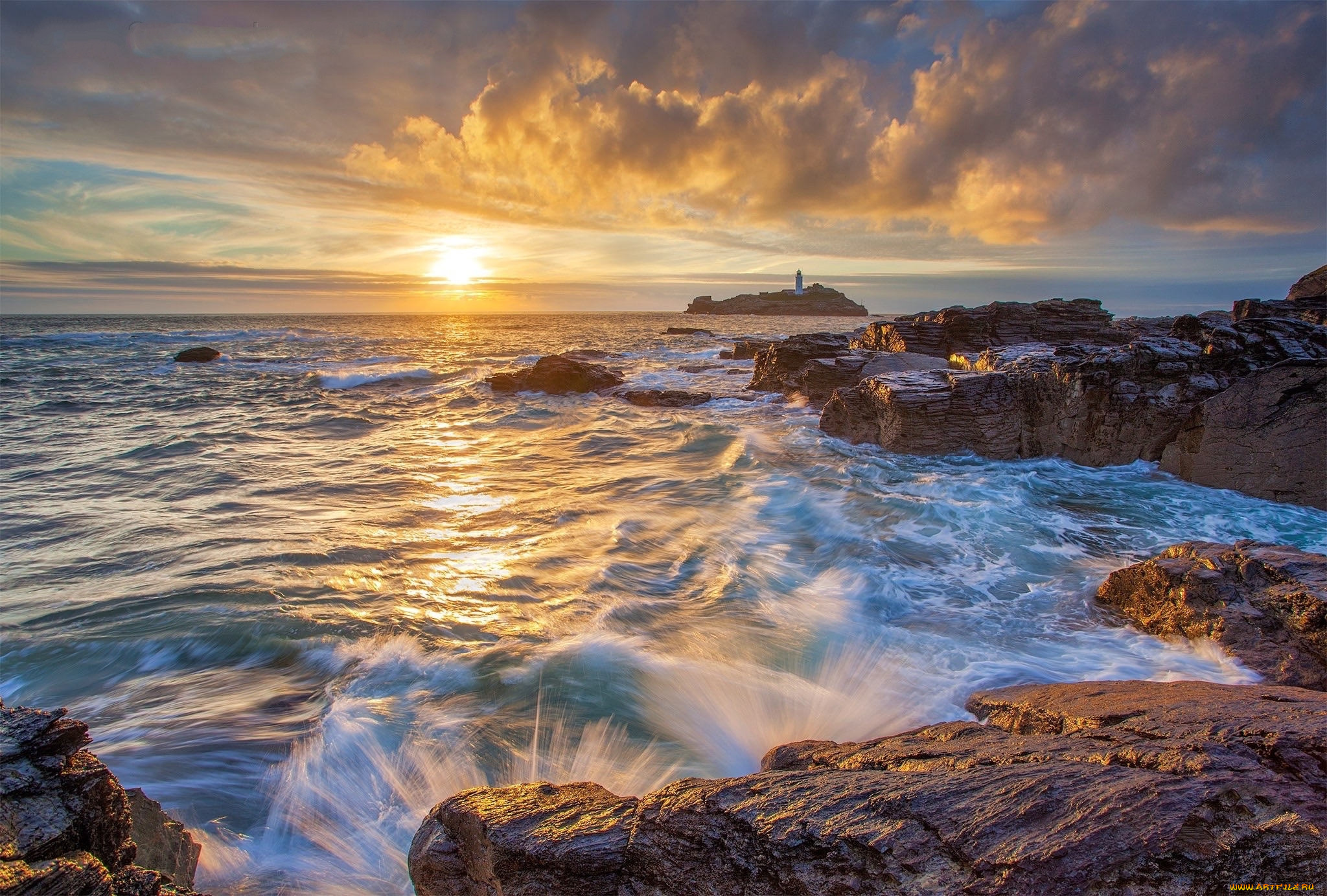 природа, побережье, простор