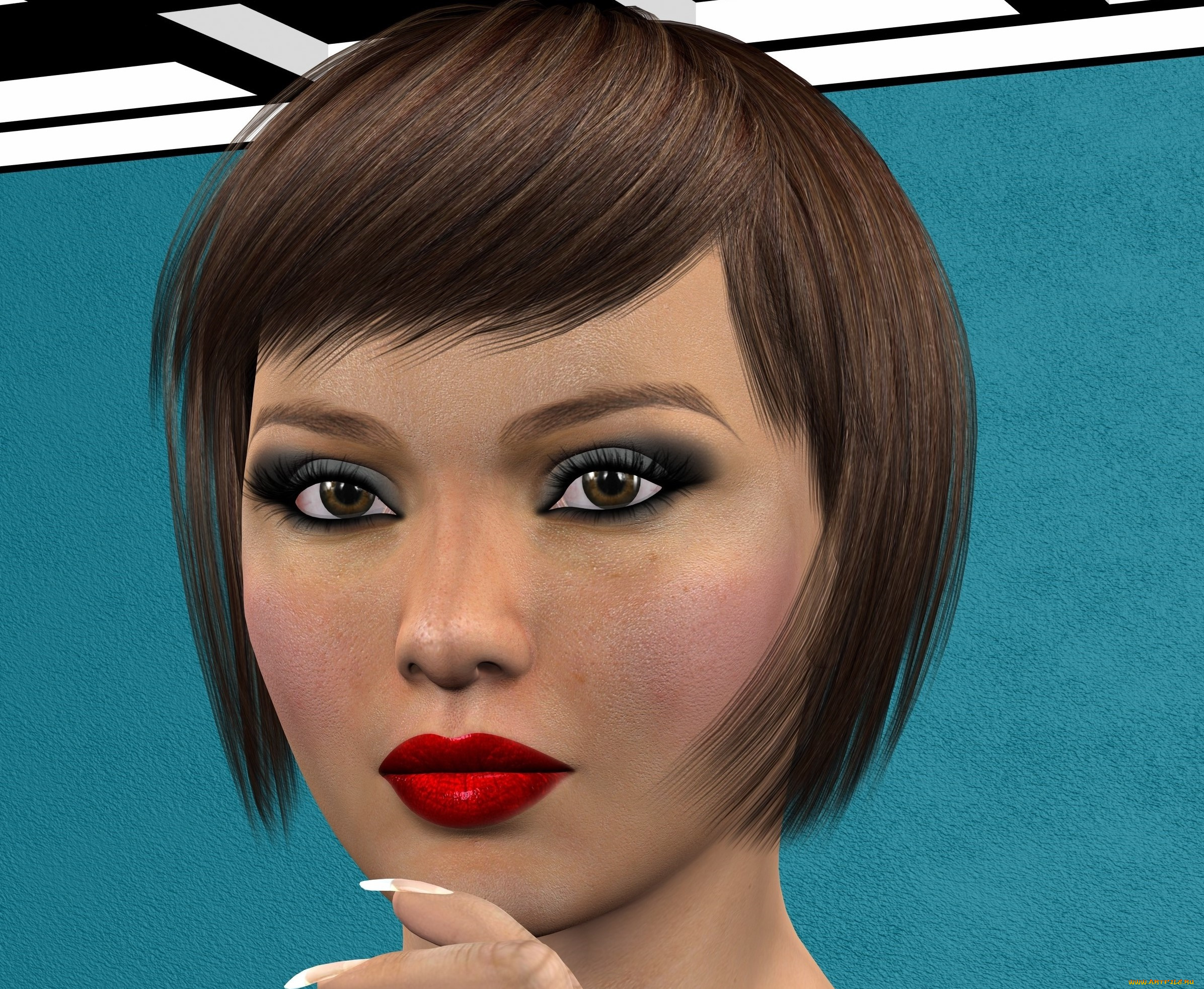 3д, графика, портрет, , portraits, фон, взгляд, девушка