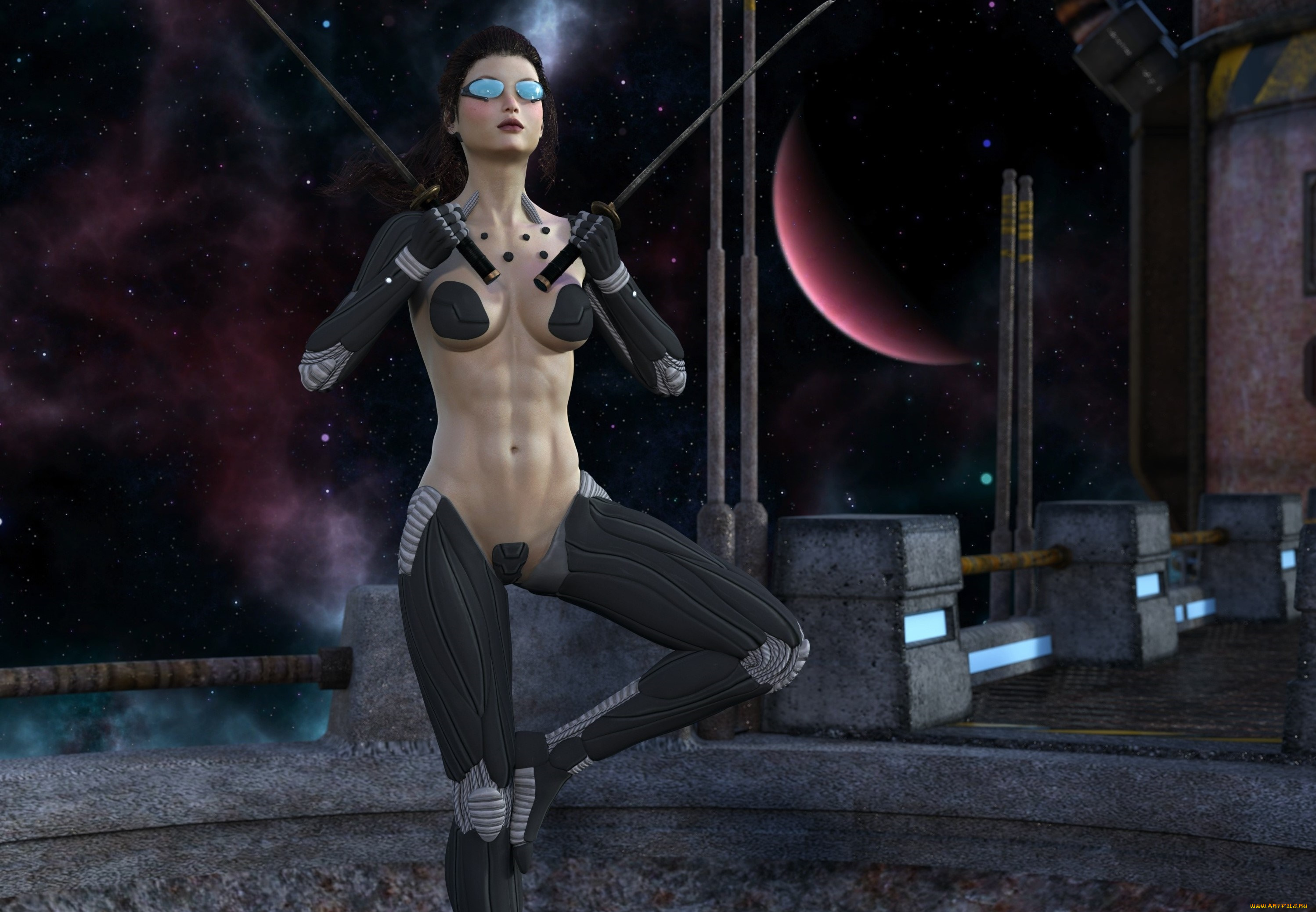 3д, графика, фантазия, , fantasy, фон, взгляд, девушка