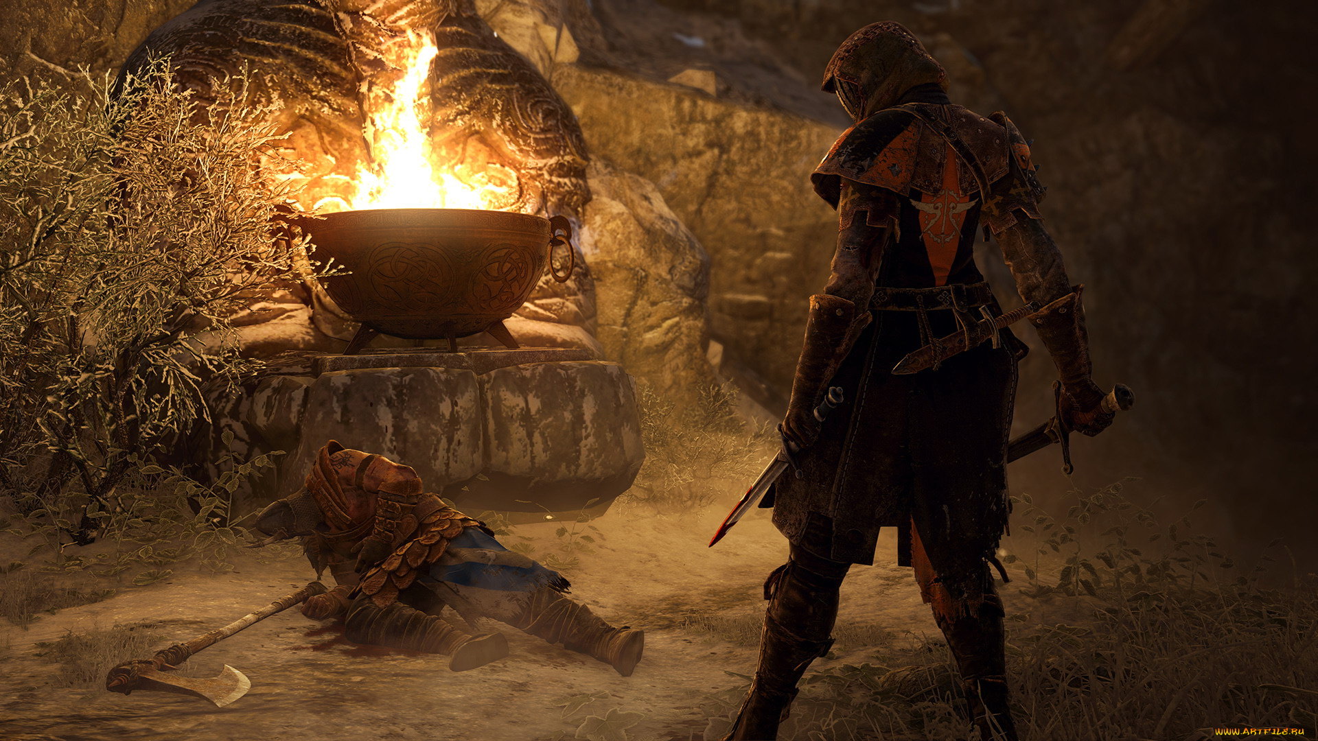 видео, игры, for, honor, чаша, огонь, рыцарь, оружие, топор, ассасин