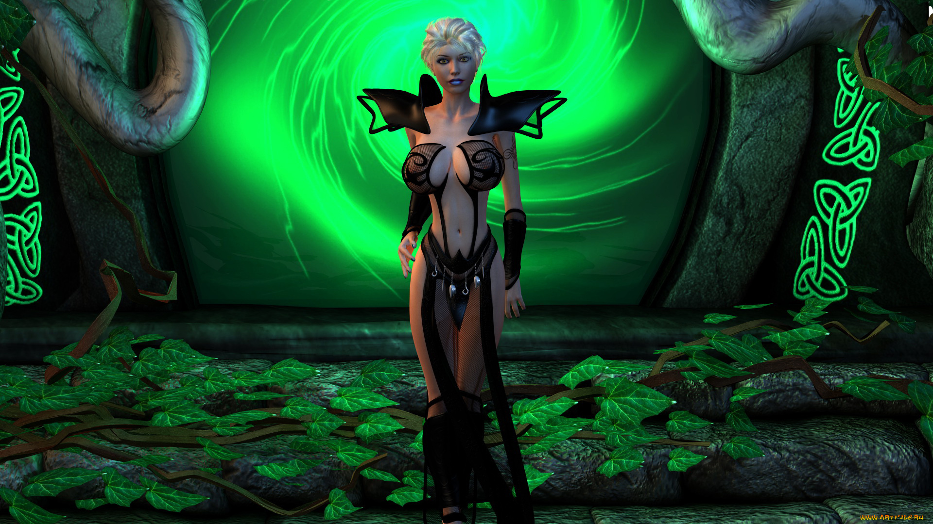 3д, графика, фантазия, , fantasy, девушка, фон, взгляд, униформа