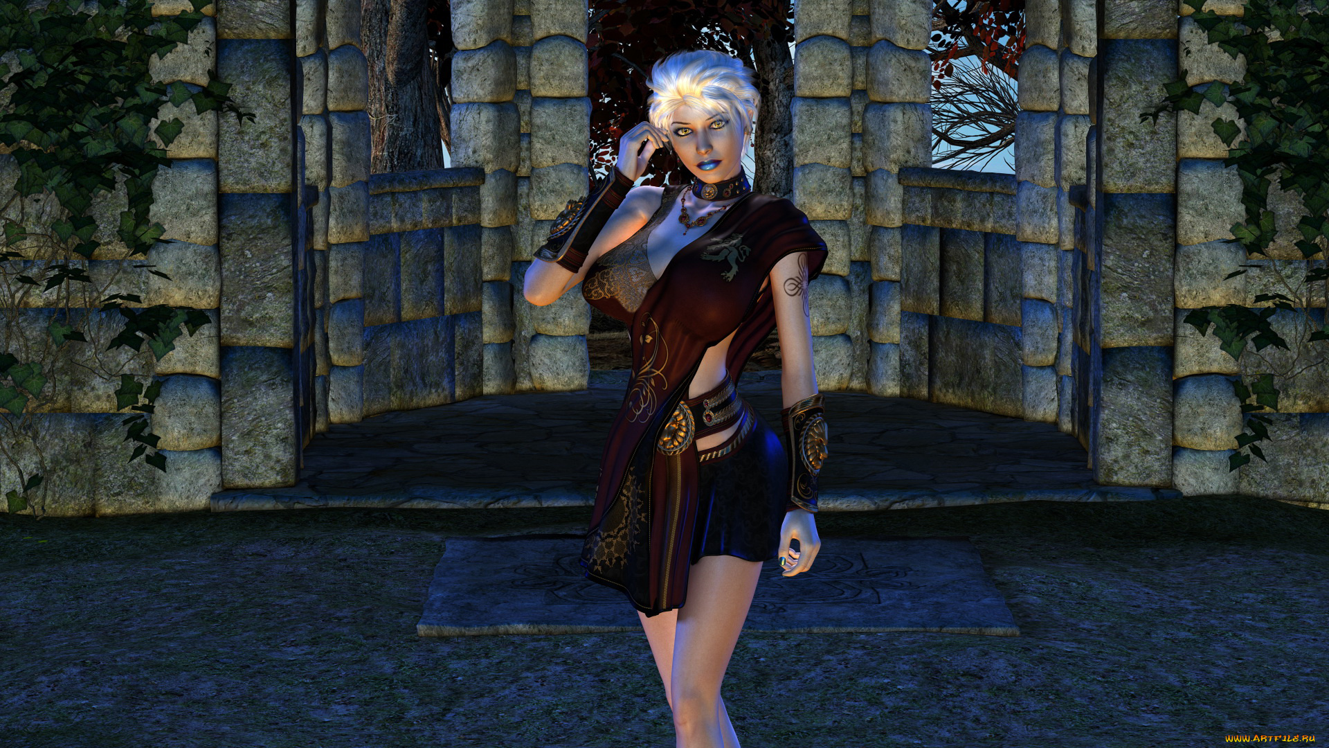 3д, графика, люди, , people, девушка, фон, взгляд, униформа