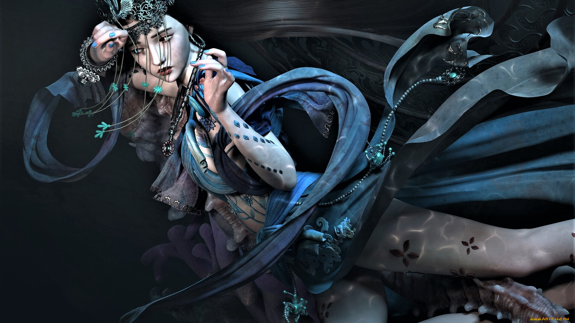 фэнтези, девушки, девушка, щупальца