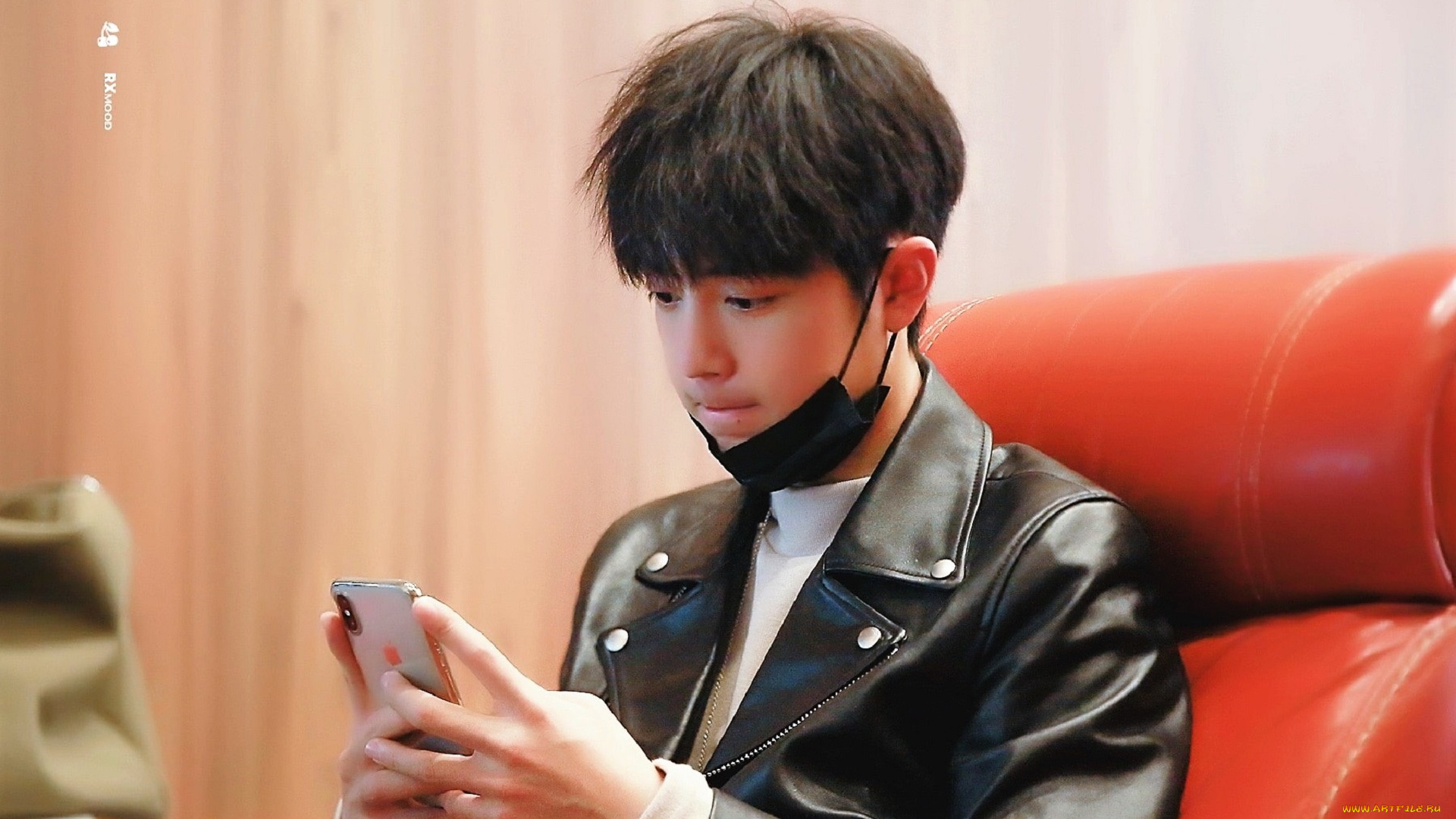 мужчины, xiao, zhan, актер, маска, куртка, телефон