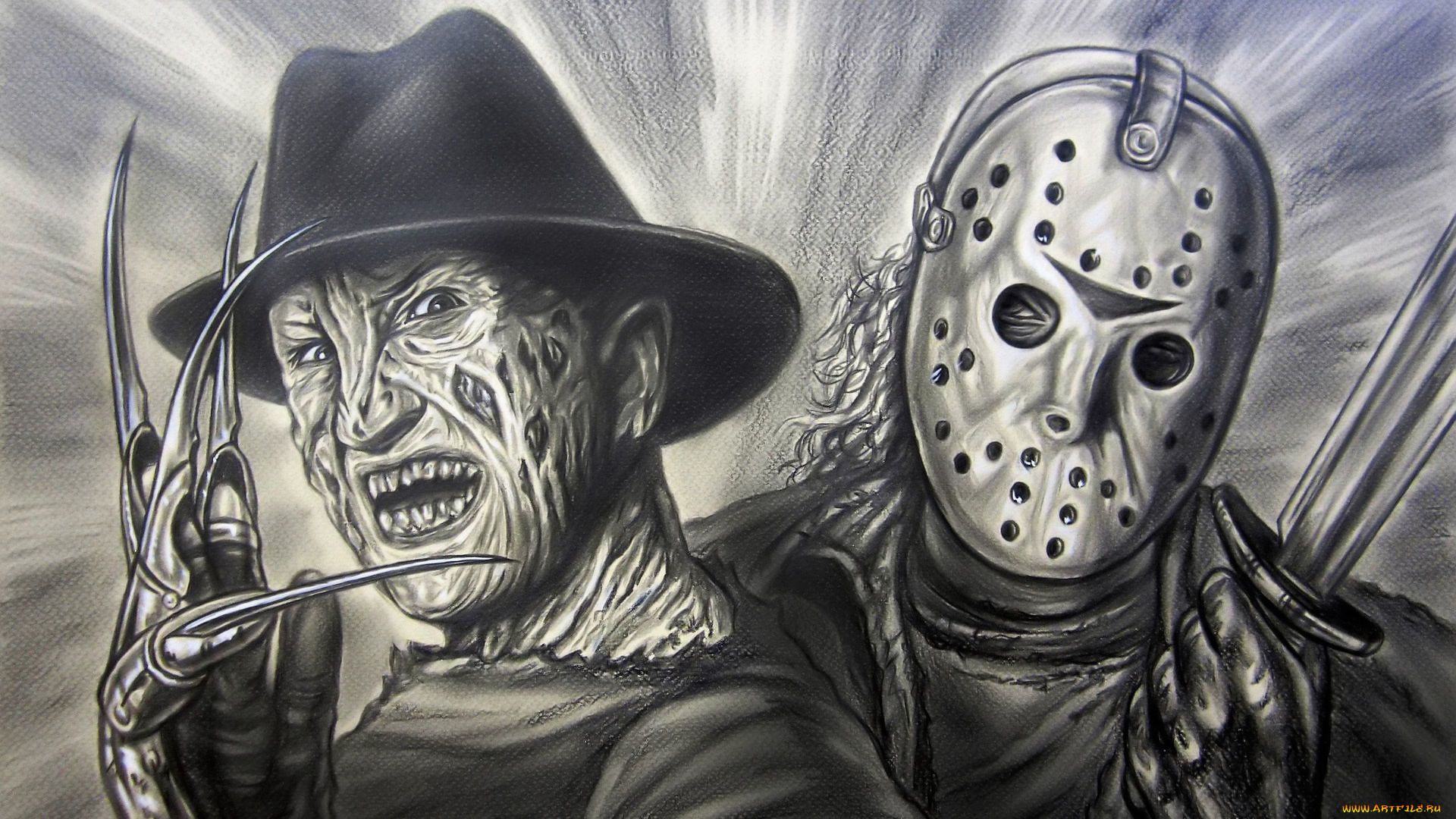 рисованное, кино, , мультфильмы, джейсон, фредди, крюгер