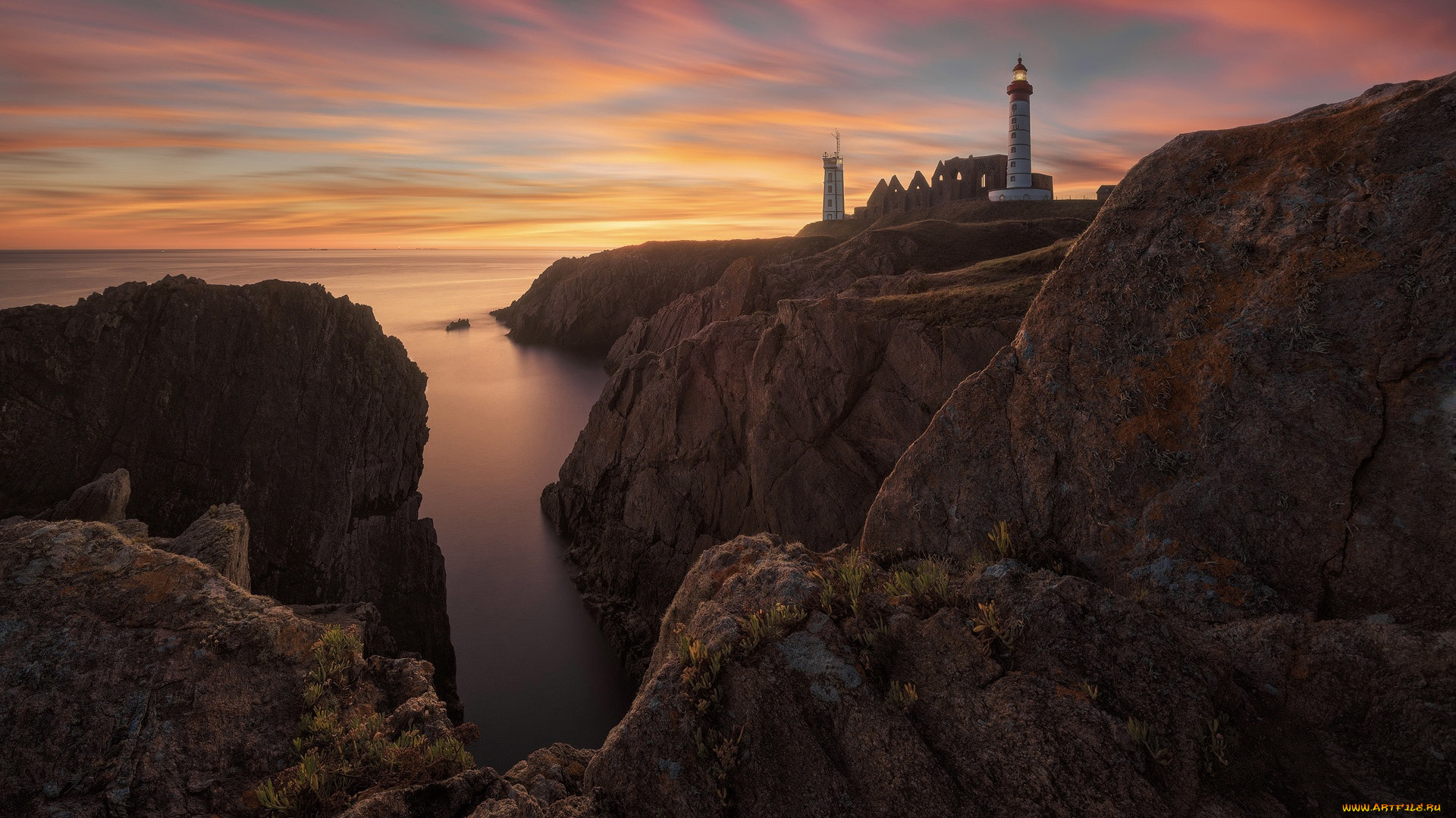 saint-mathieu, lighthouse, brittany, france, природа, маяки, saint-mathieu, lighthouse