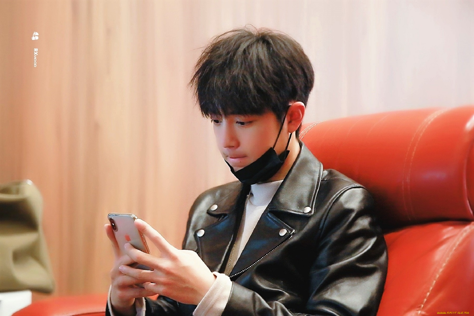 мужчины, xiao, zhan, актер, маска, куртка, телефон