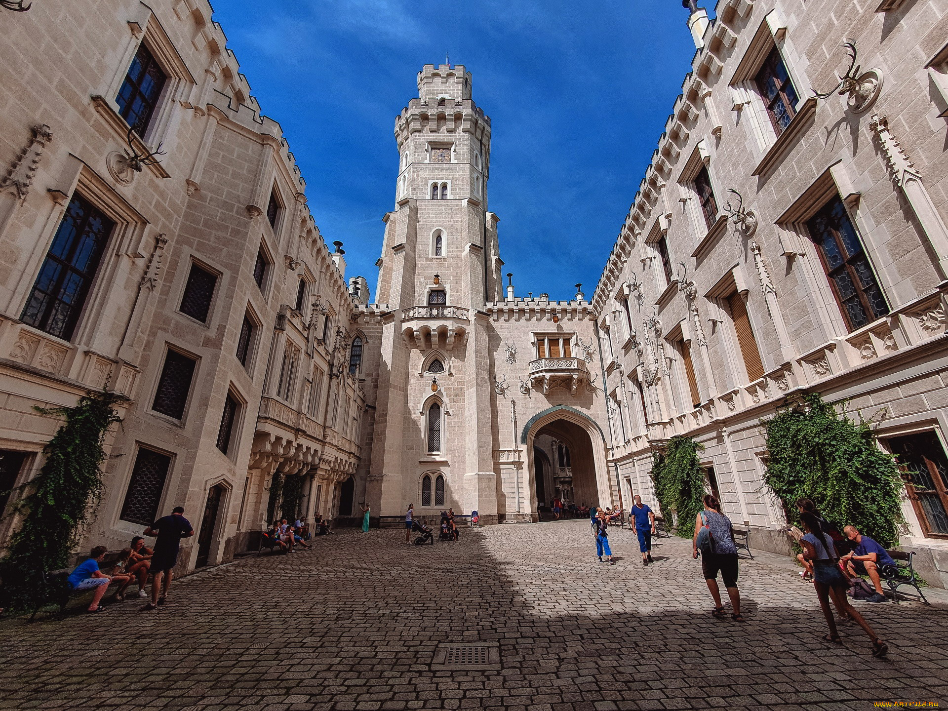 castle, hlubokа, nad, vltavou, города, замки, чехии, castle, hlubokа, nad, vltavou