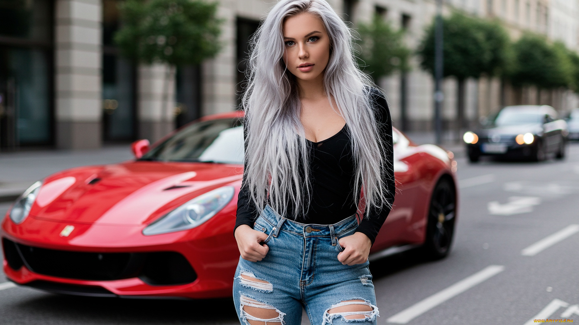 3д, графика, люди-авто, мото, , people-, car, , , moto, девушка, нейросеть