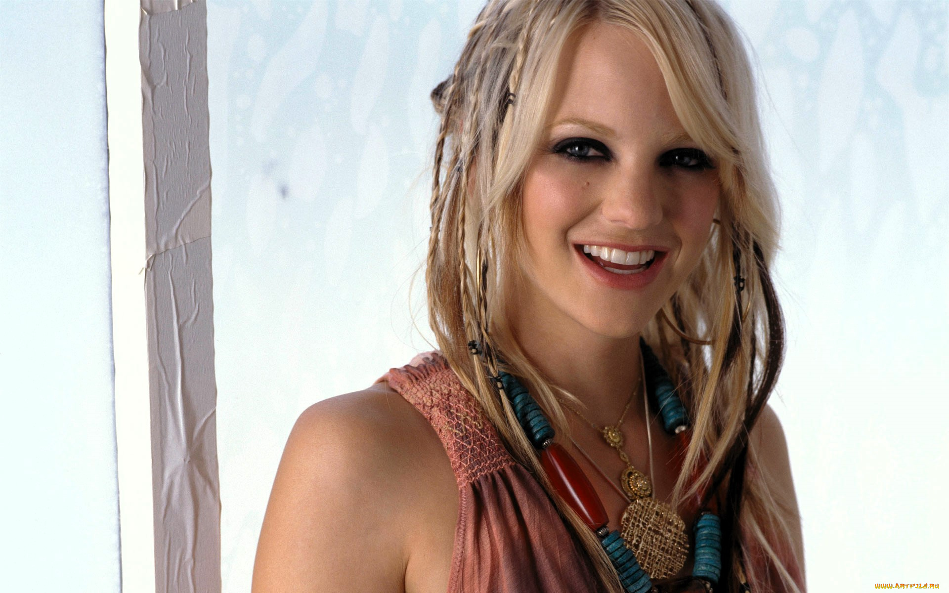 девушки, anna, faris, блондинка, лицо, косички, украшения