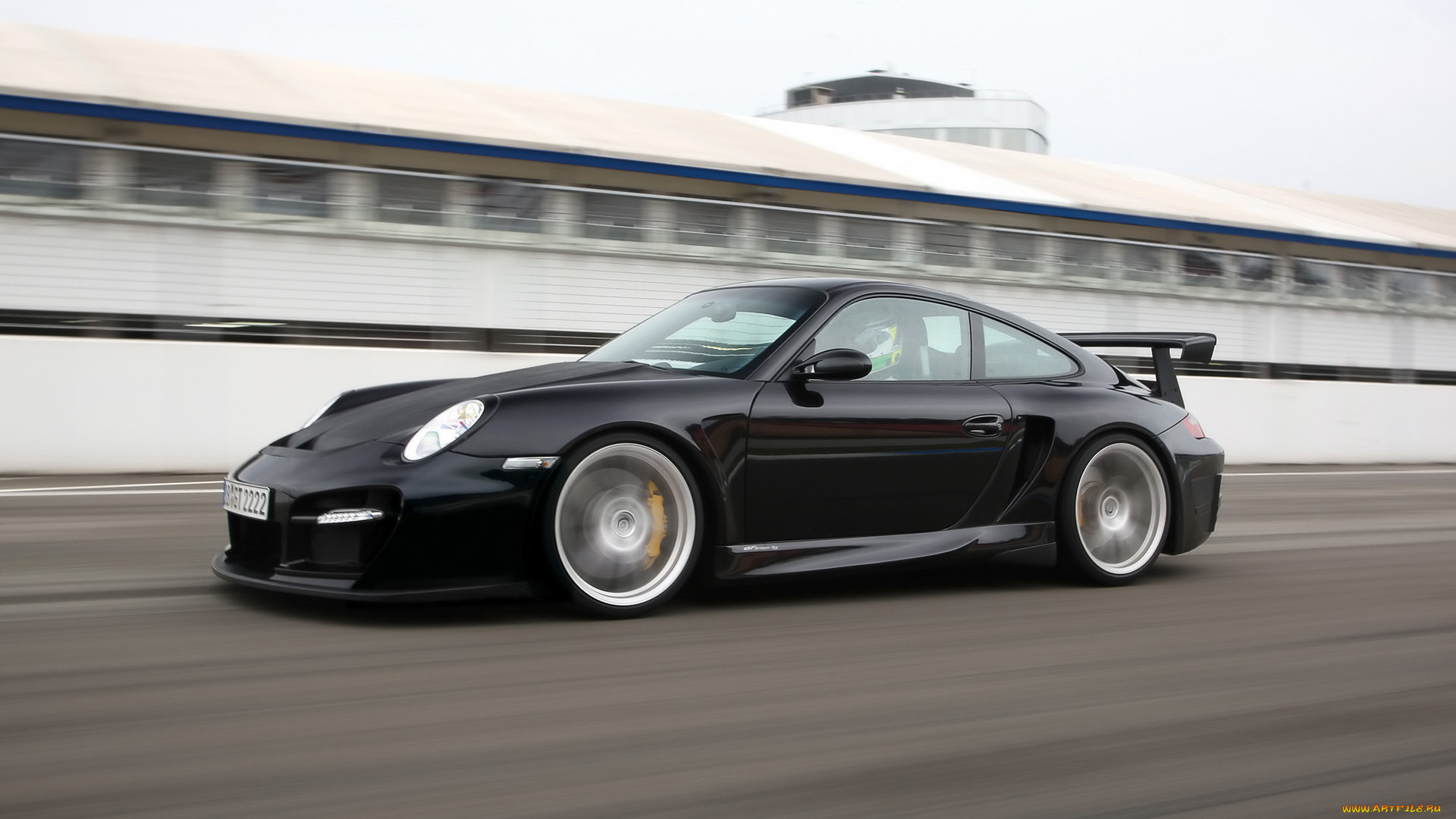 2008, techart, gtstreet, rs, based, on, porsche, 911, gt2, black, автомобили