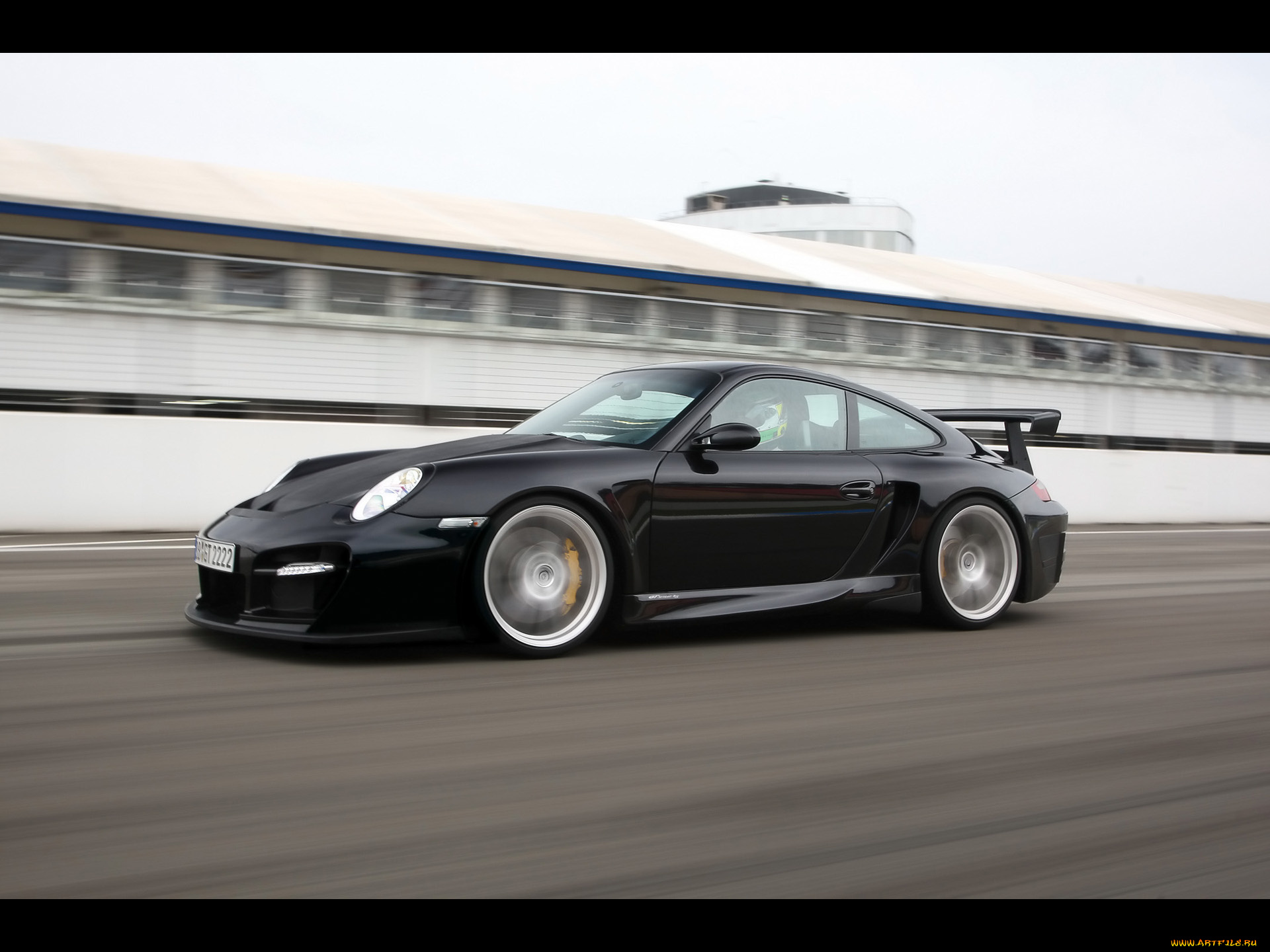2008, techart, gtstreet, rs, based, on, porsche, 911, gt2, black, автомобили