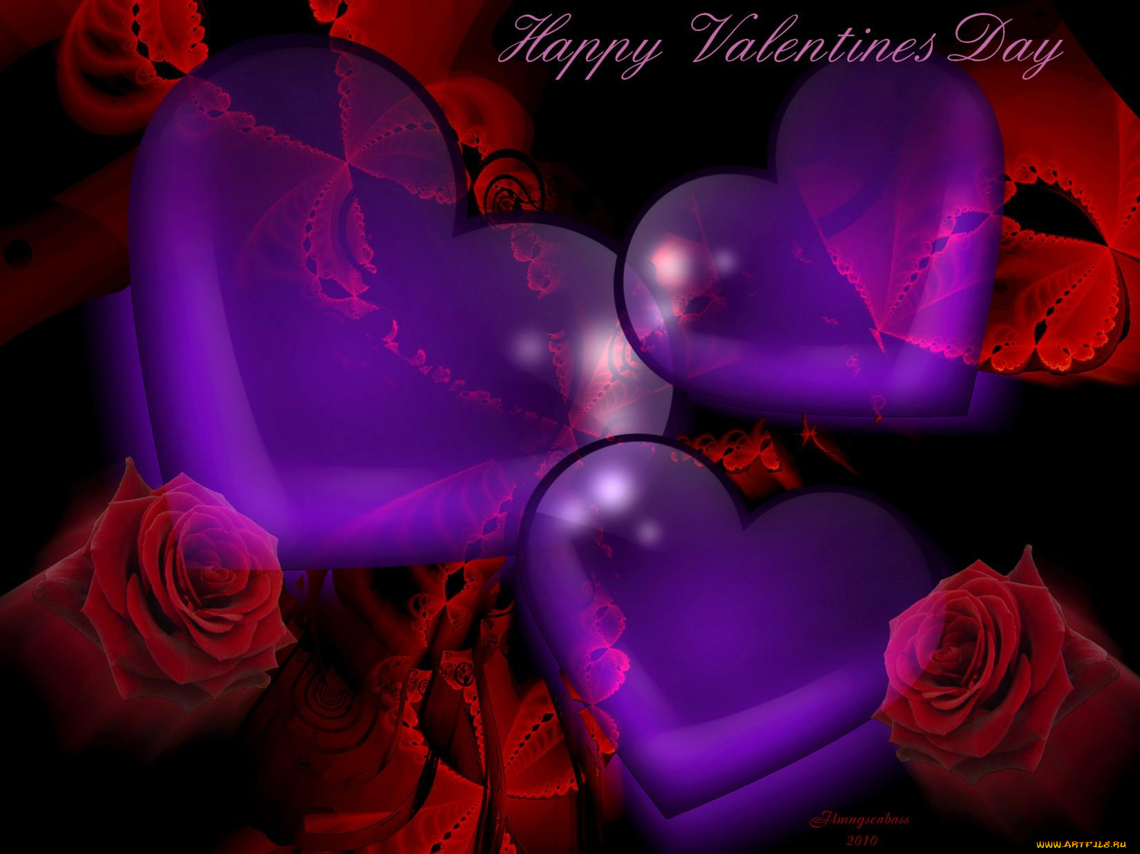 праздничные, день, св, валентина, сердечки, любовь, фрактал