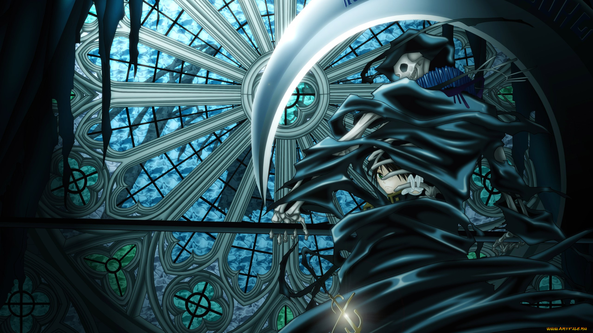 аниме, 07, ghost, череп, парень, зехель